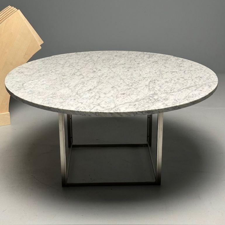 Métal Table de salle à manger PK-54 mi-siècle moderne Poul Kjaerholm, marbre, érable, acier, 2011 en vente