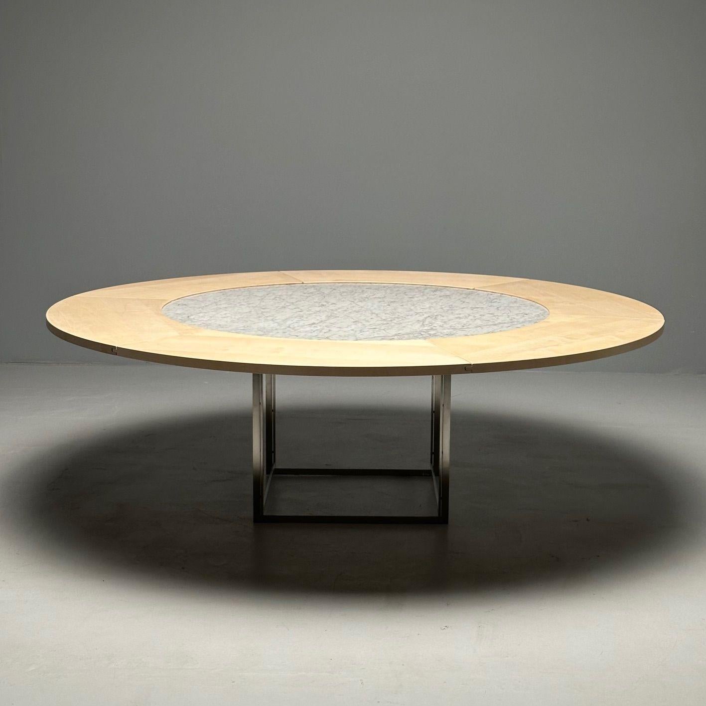 Table de salle à manger PK-54 mi-siècle moderne Poul Kjaerholm, marbre, érable, acier, 2011 en vente 1