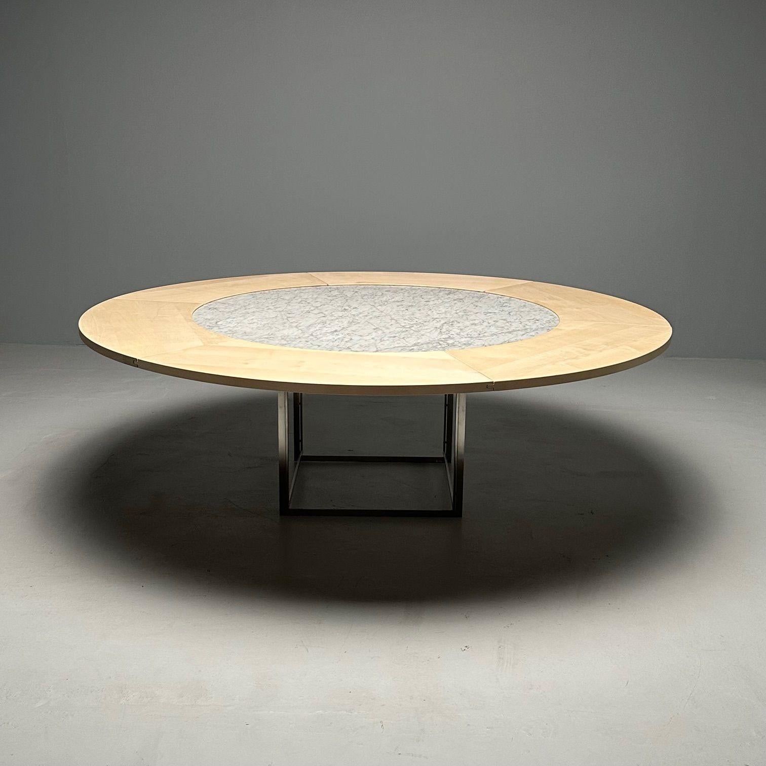 Table de salle à manger PK-54 mi-siècle moderne Poul Kjaerholm, marbre, érable, acier, 2011 en vente 2