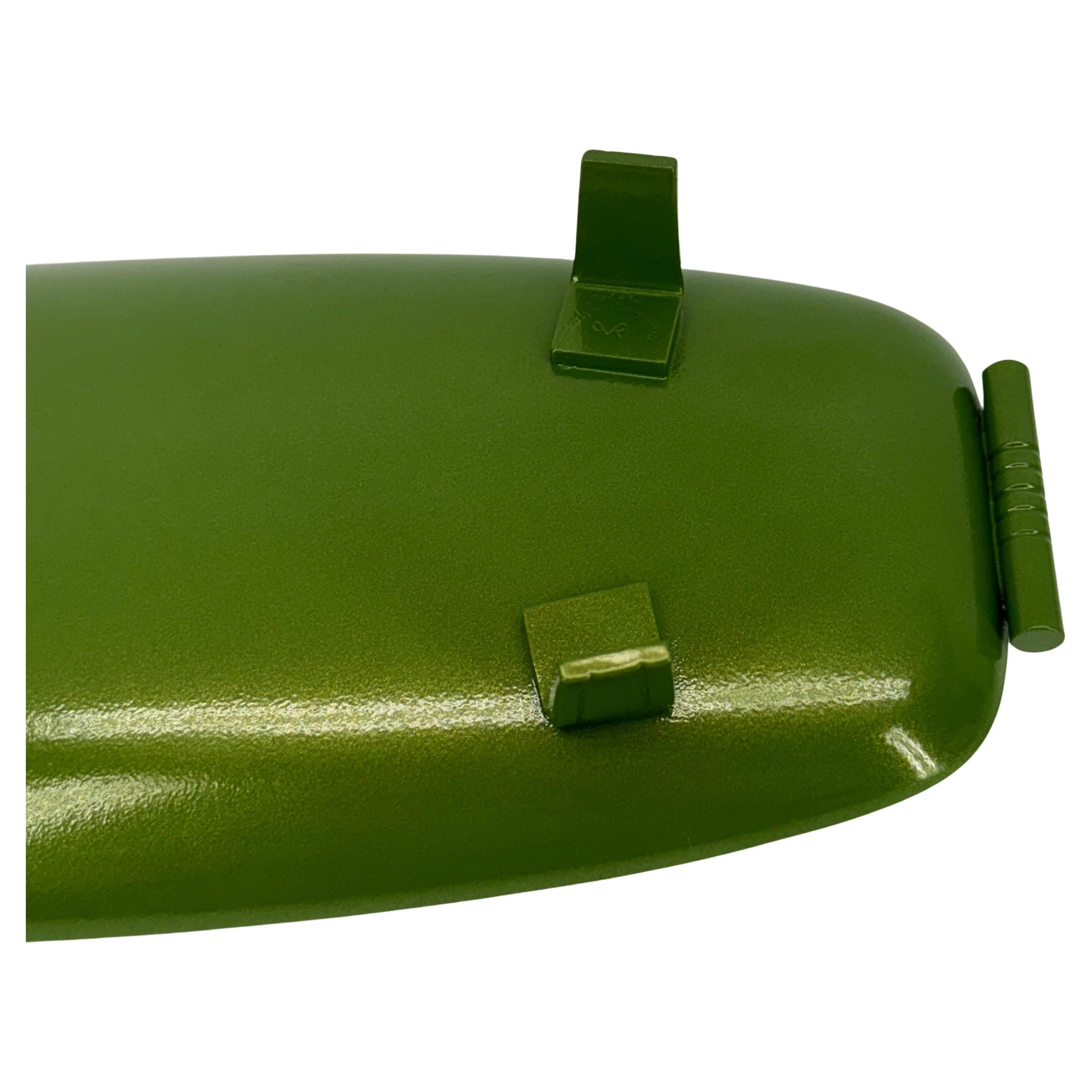 20th Century Mid-Century Modern Powder-Coated Leafy Green Metal Tray or Dish For Sale