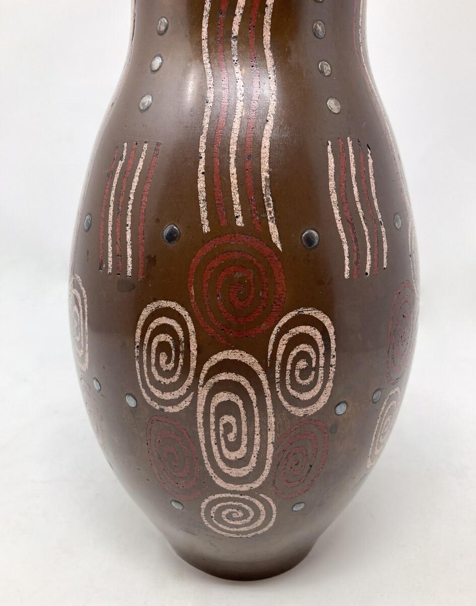 Moderne Primavera-Vase aus der Mitte des Jahrhunderts mit geometrischen Mustern, 1930er Jahre (Mitte des 20. Jahrhunderts) im Angebot