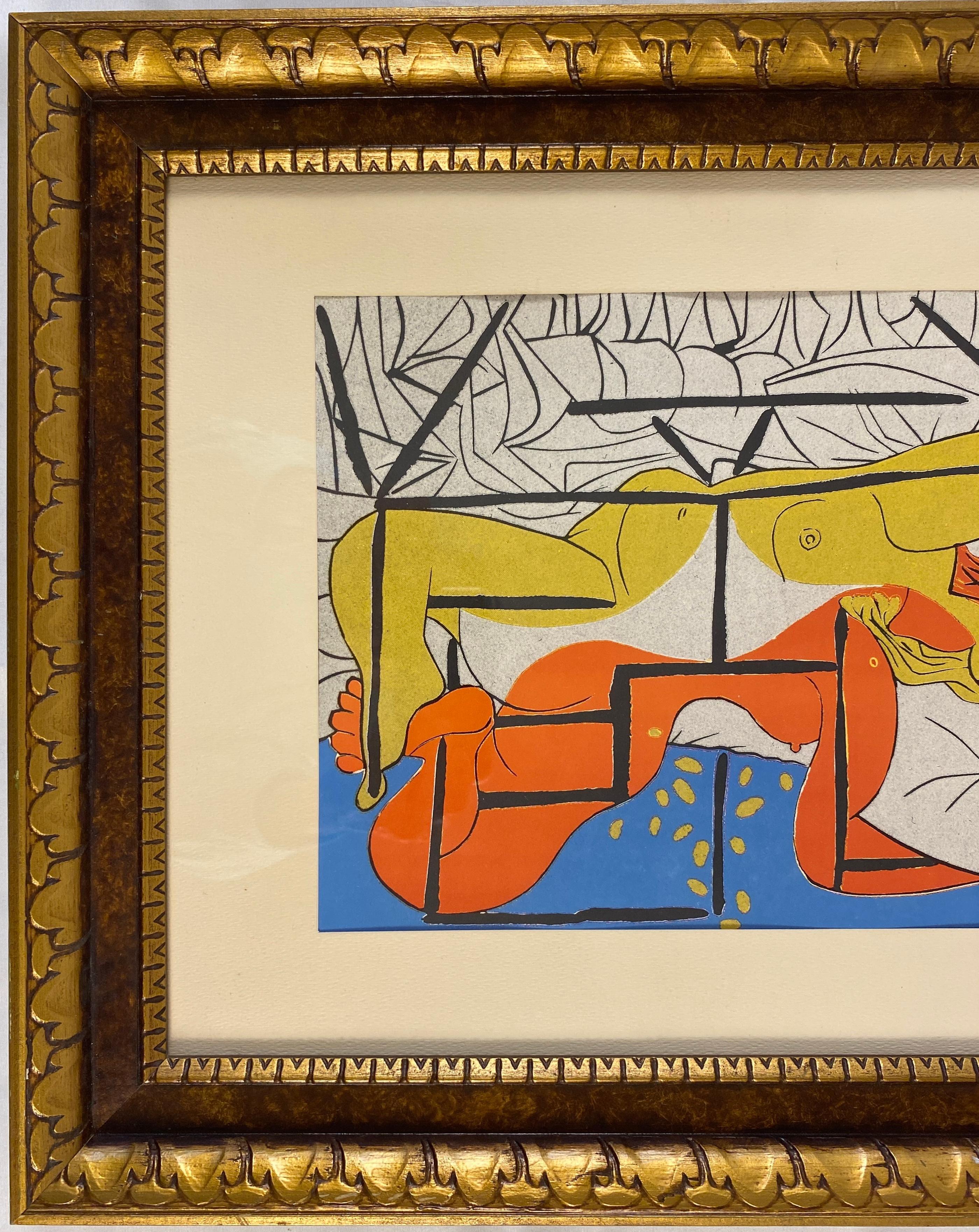 French Picasso Style Mid-Century Modern Print  For Sale