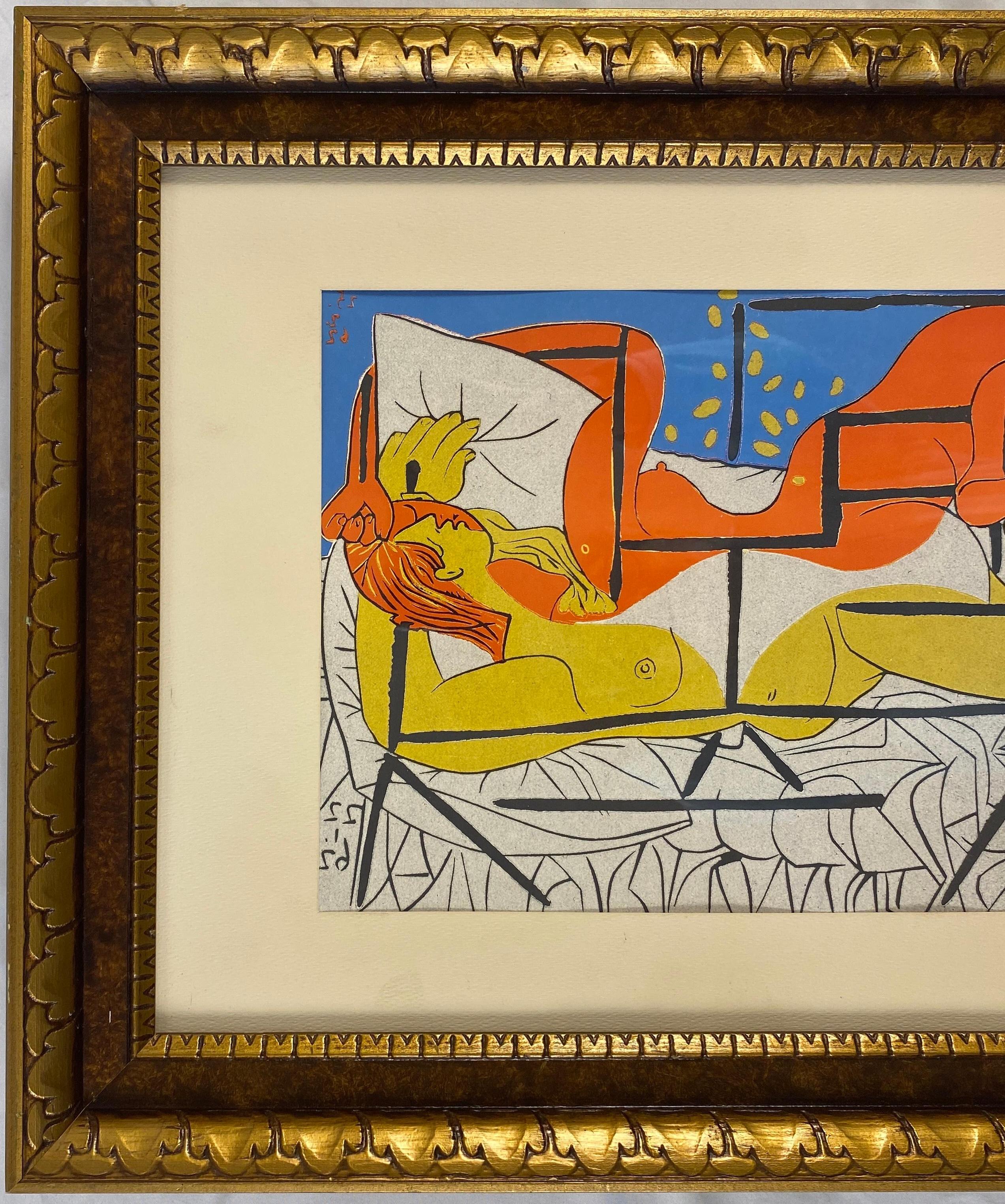 Doré Impression Picasso Style Mid-Century Moderns  en vente