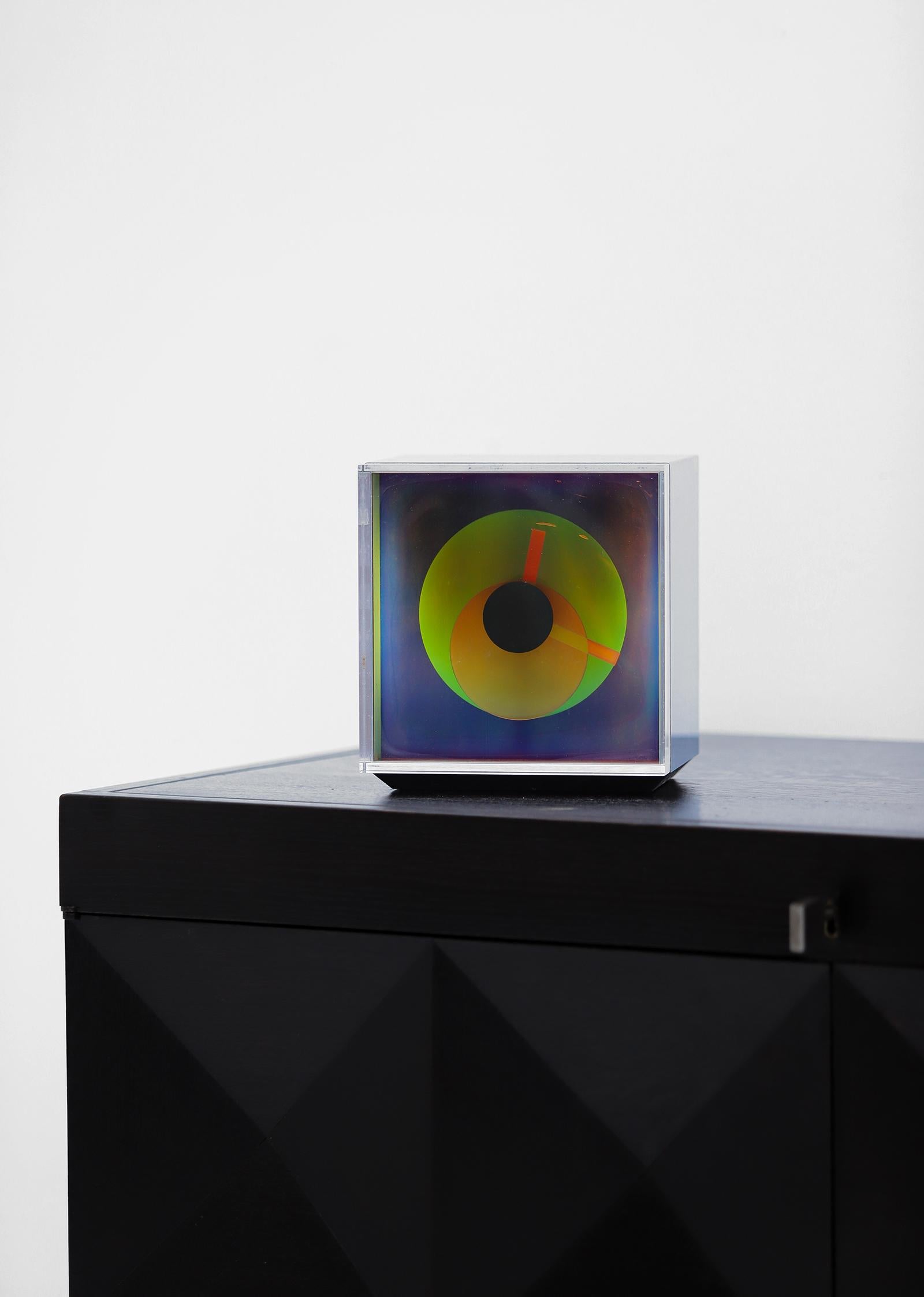 Mid-Century Modern Prisma aluminum Aurora clock by Kirsch Hamilton 1970s 1