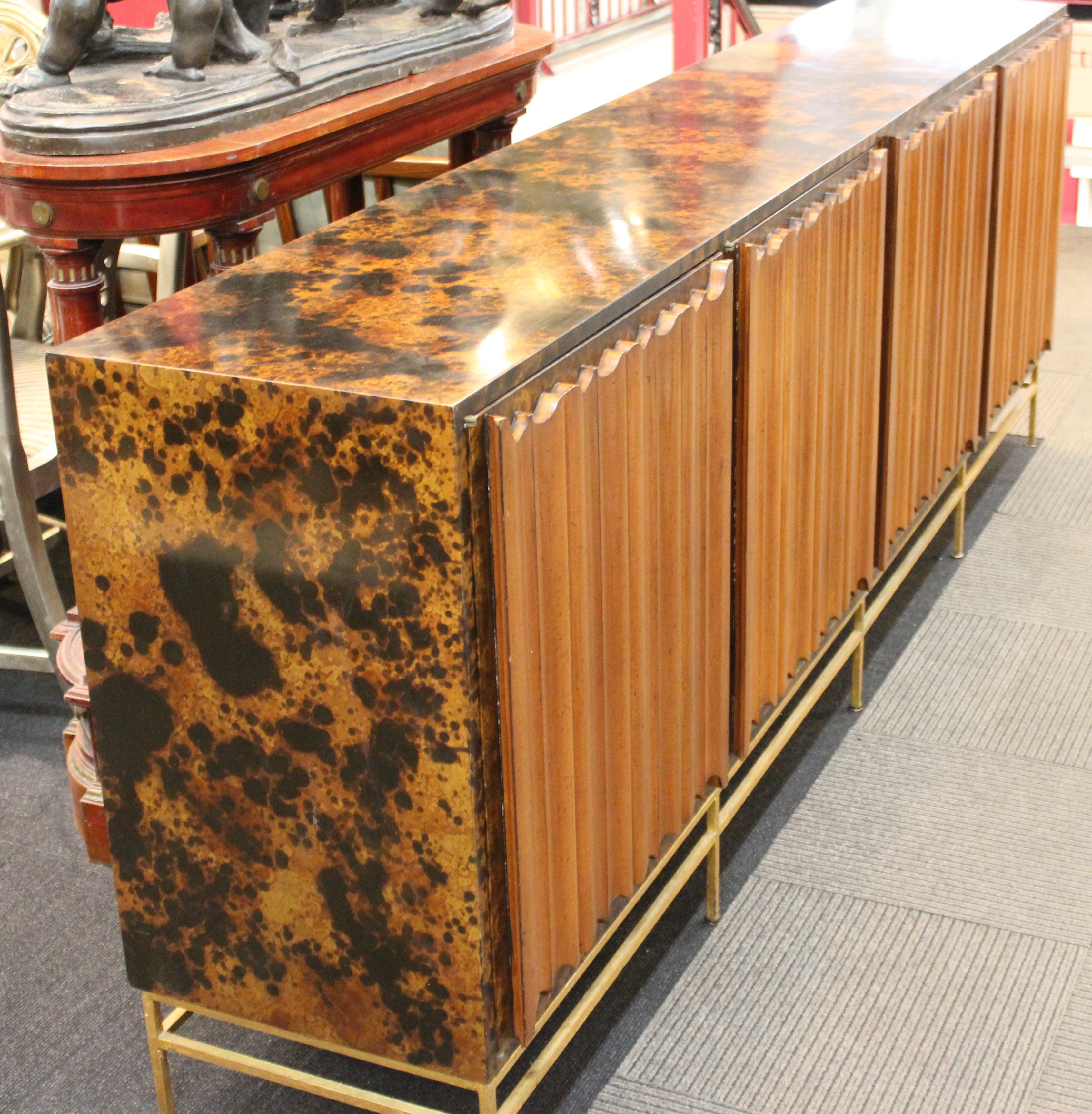 American Mid-Century Modern Probber Style Credenza with Tortoiseshell Finish