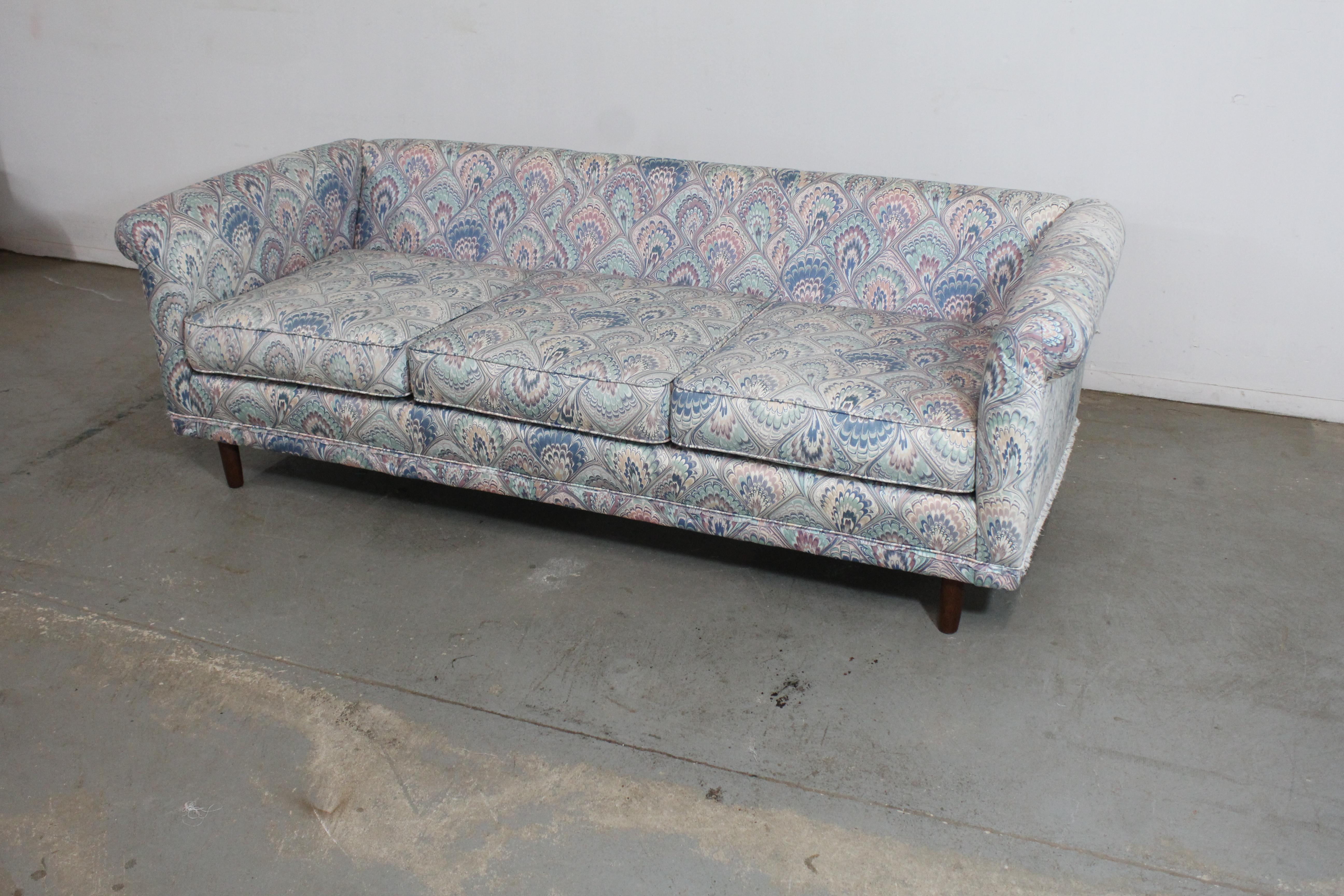 Mid-Century Modern Probber Style Low Back 3 Cushion Sofa 82