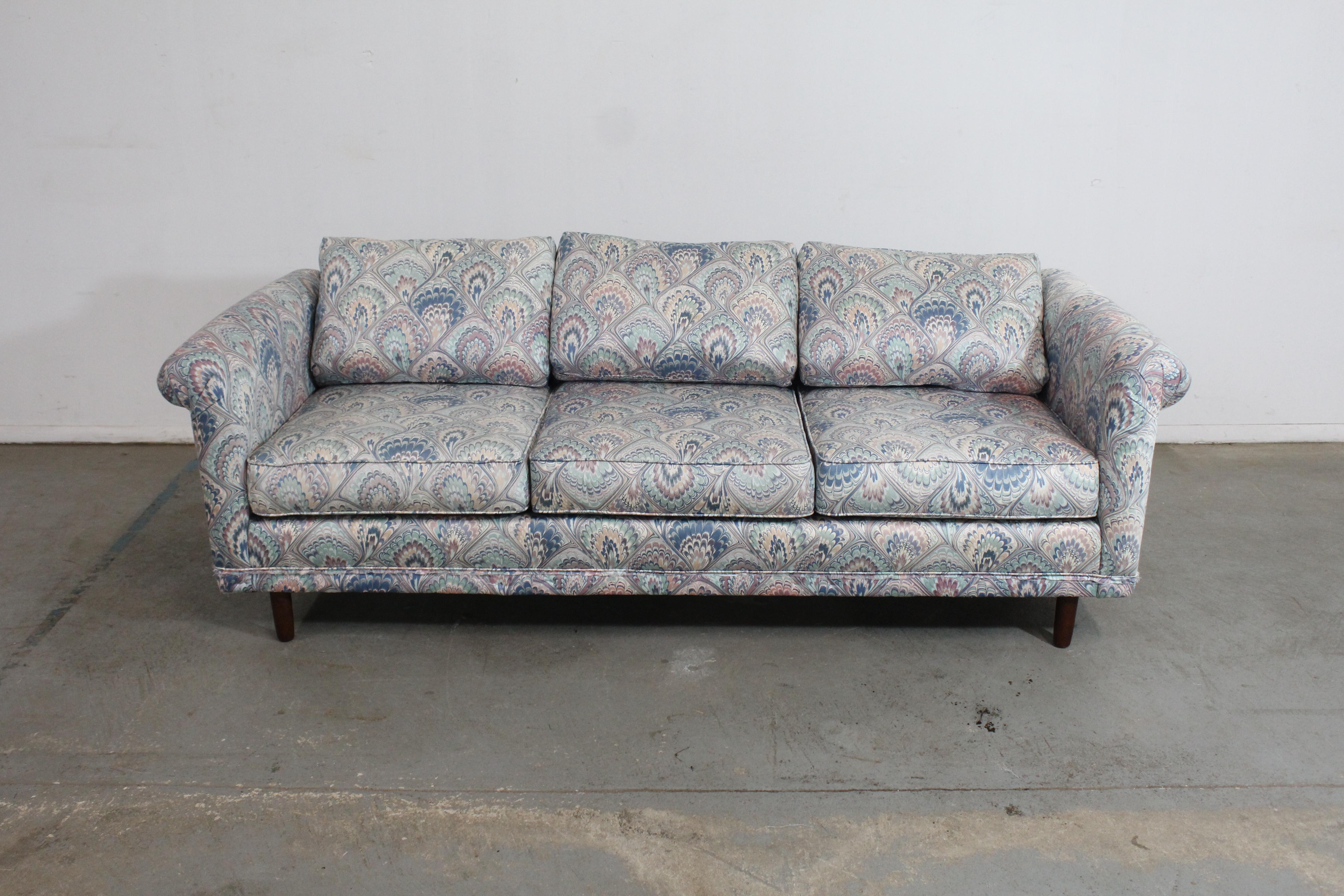 Mid-Century Modern Probber Style Low Back 3 Cushion Sofa 82