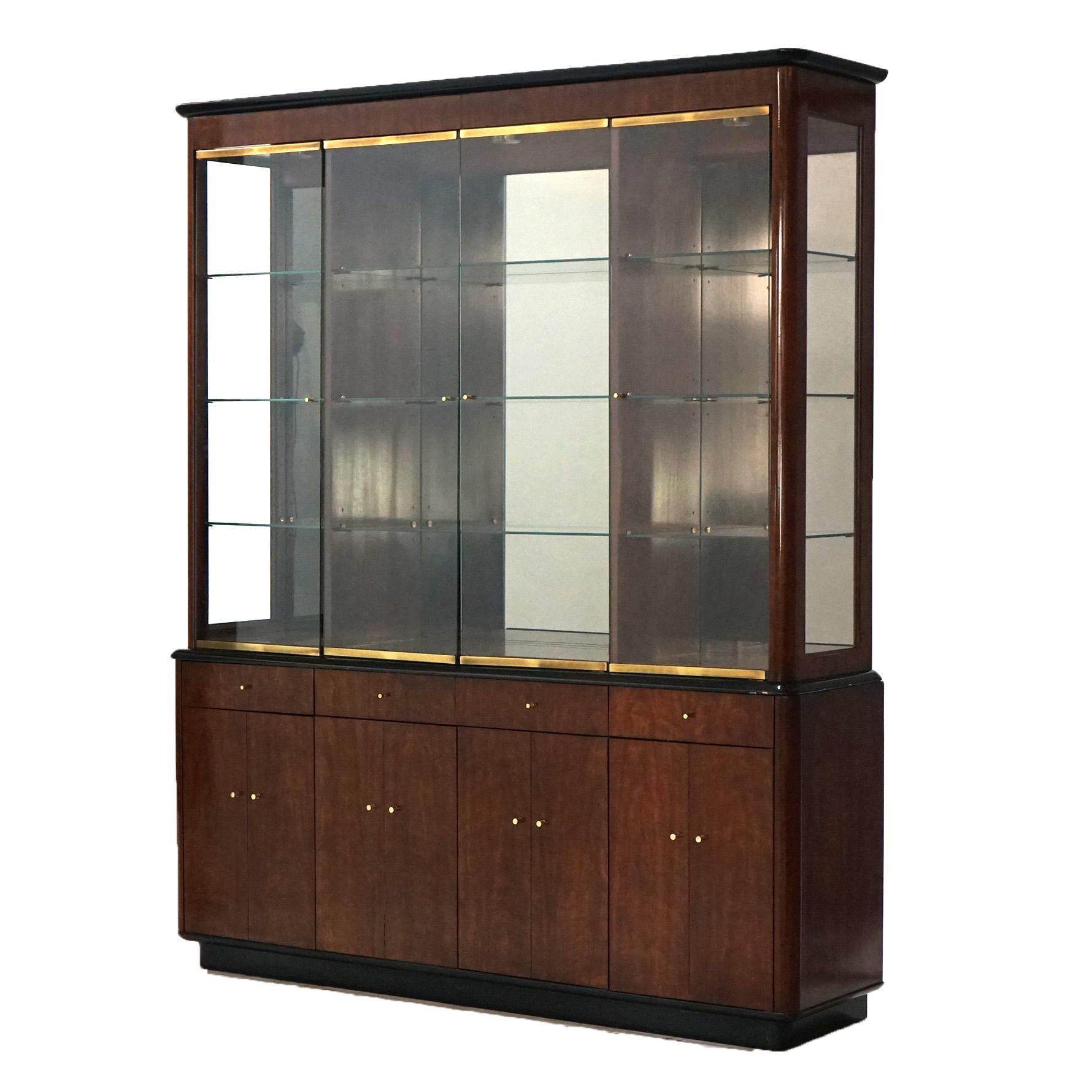 Mid-Century Modern Cabinet à façade brisée en acajou et ébonite A.Profiles Modernity Drexel en vente