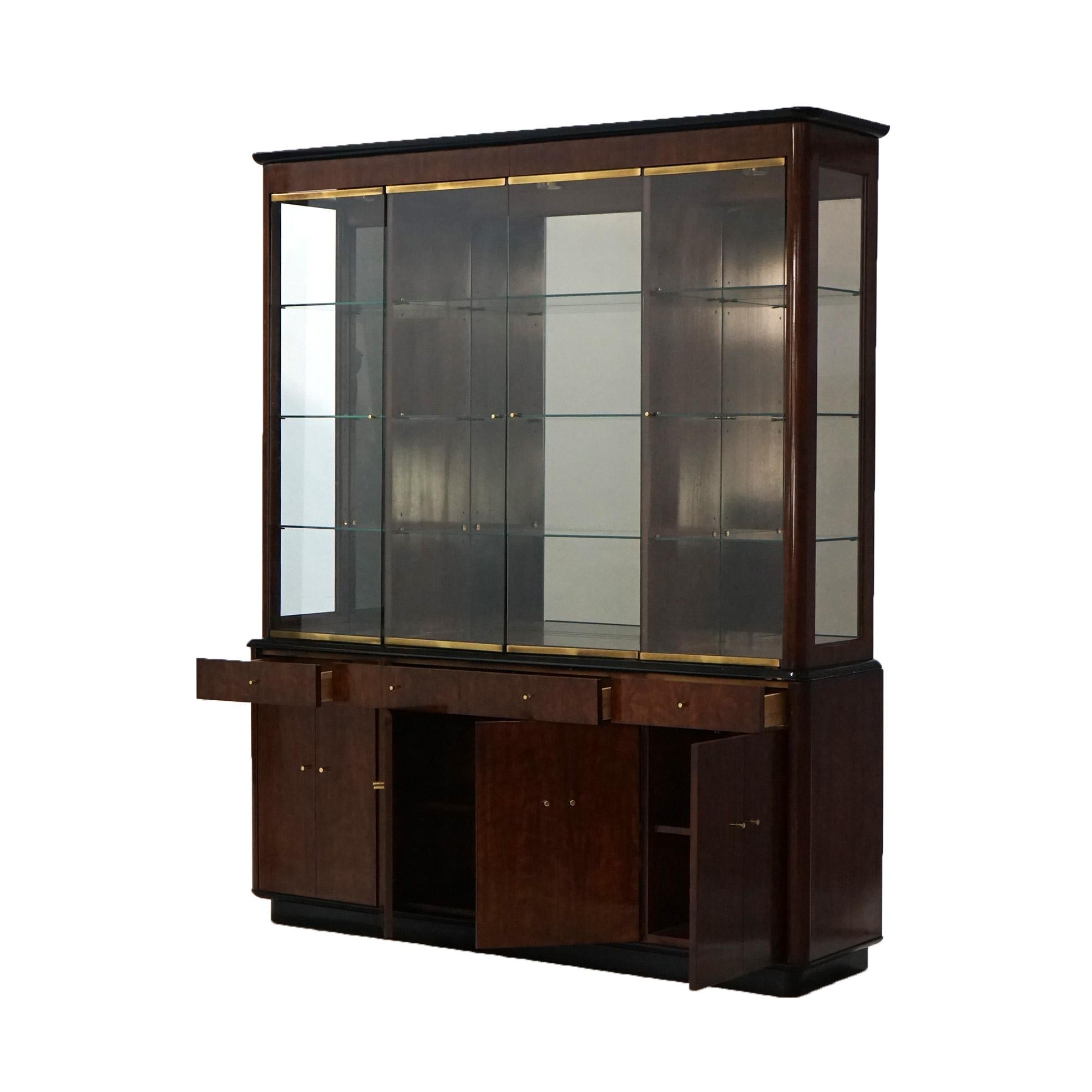 Ébénisé Cabinet à façade brisée en acajou et ébonite A.Profiles Modernity Drexel en vente