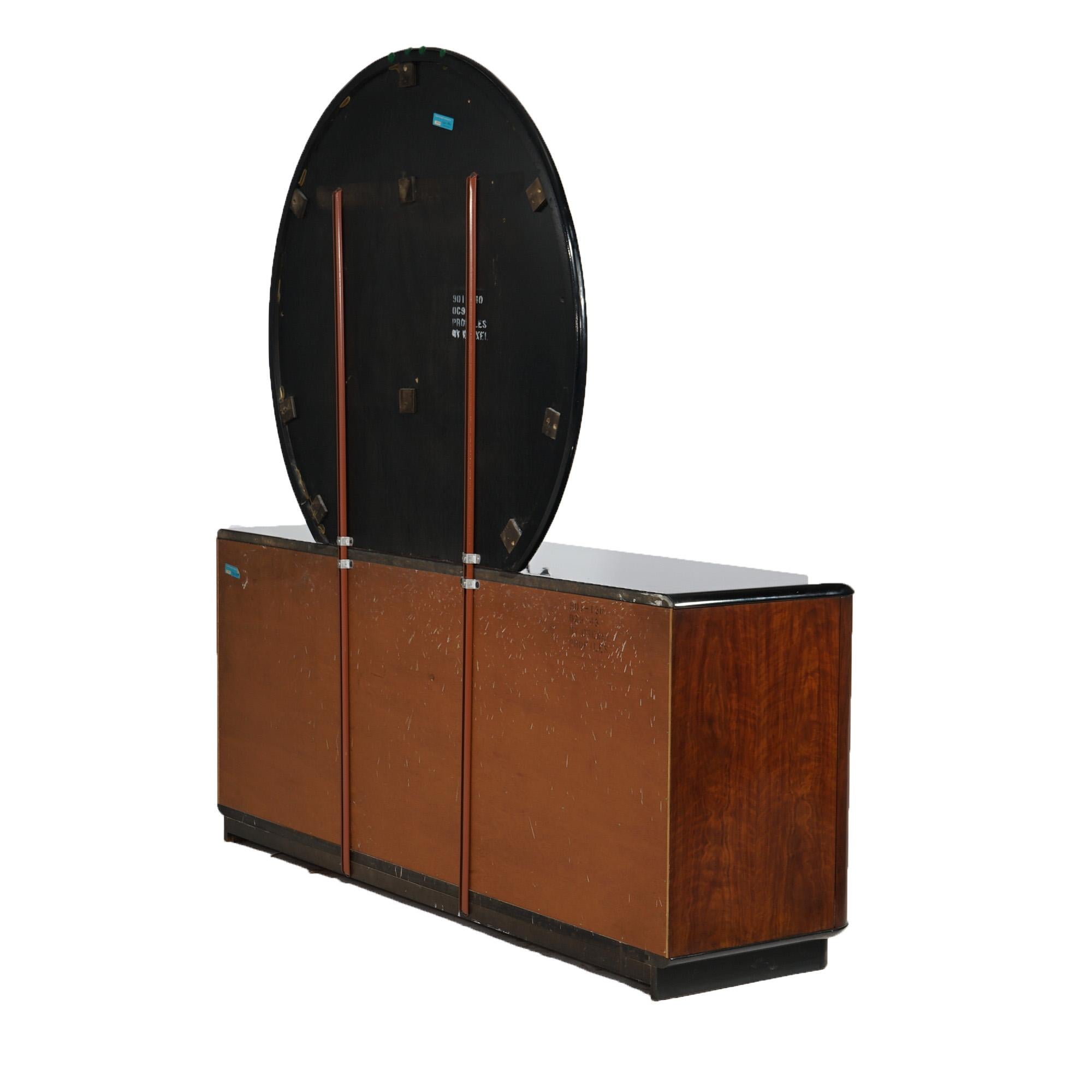 Mid Century Modern Profiles By Drexel Mahogany & Ebonized Mirrored Dresser 20thC For Sale 1