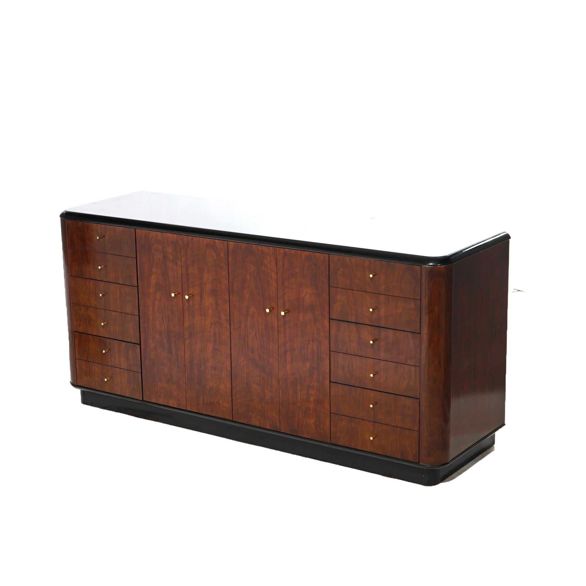 Mid Century Modern Profiles By Drexel Mahogany & Ebonized Sideboard 20thC In Good Condition In Big Flats, NY