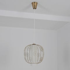 Mid-Century Modern PSO Flower Cage Ceiling Lamp, Finland 1950s