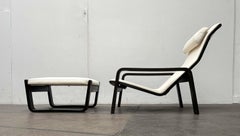 Mid-Century Modern Pulkka Lounge Chair and Footstool Ilmari Lappalainen Asko
