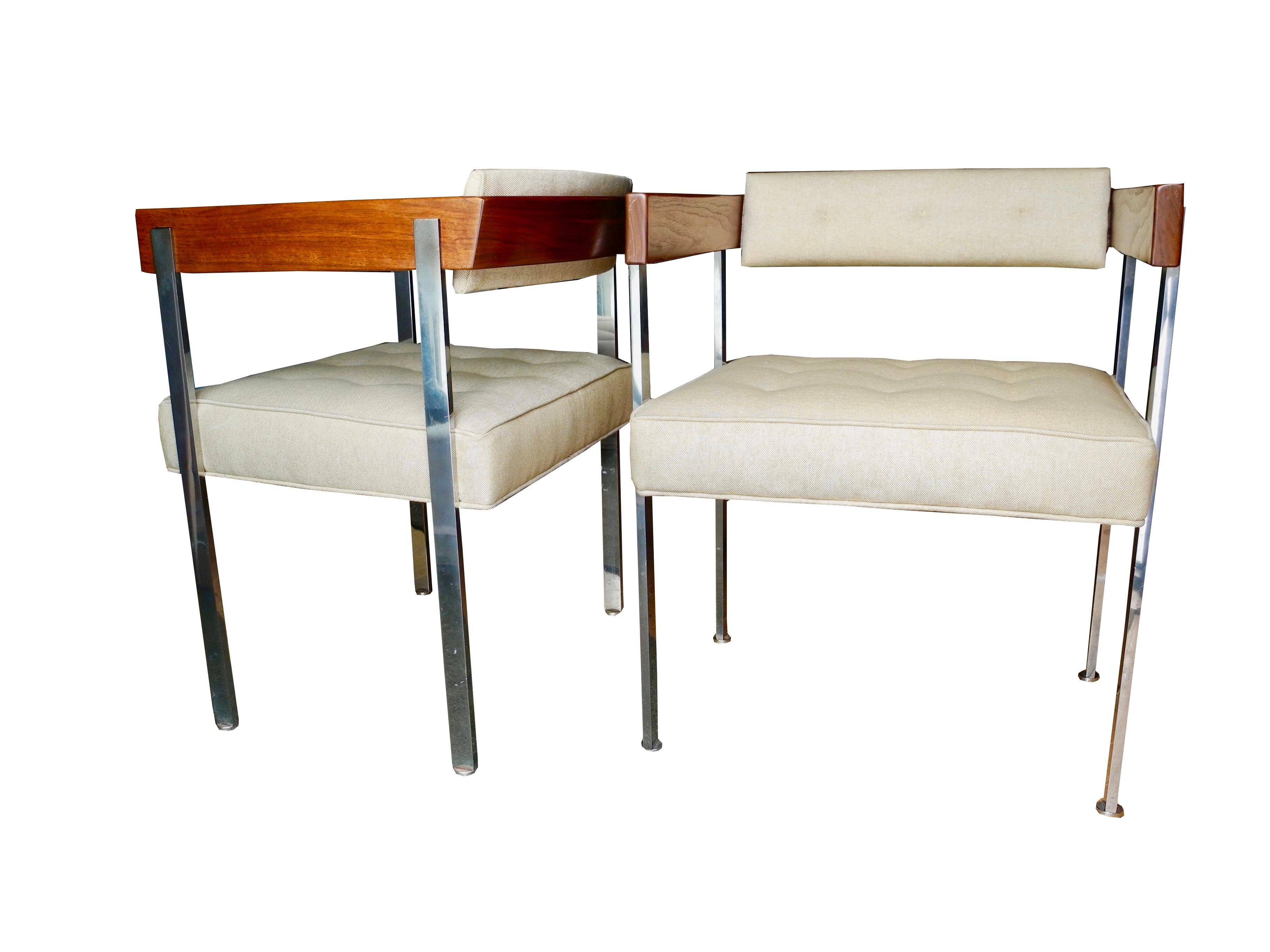 Mid-Century Modern Pull-Up/Side Upholstered Chairs by Harvey Probber For Sale 4