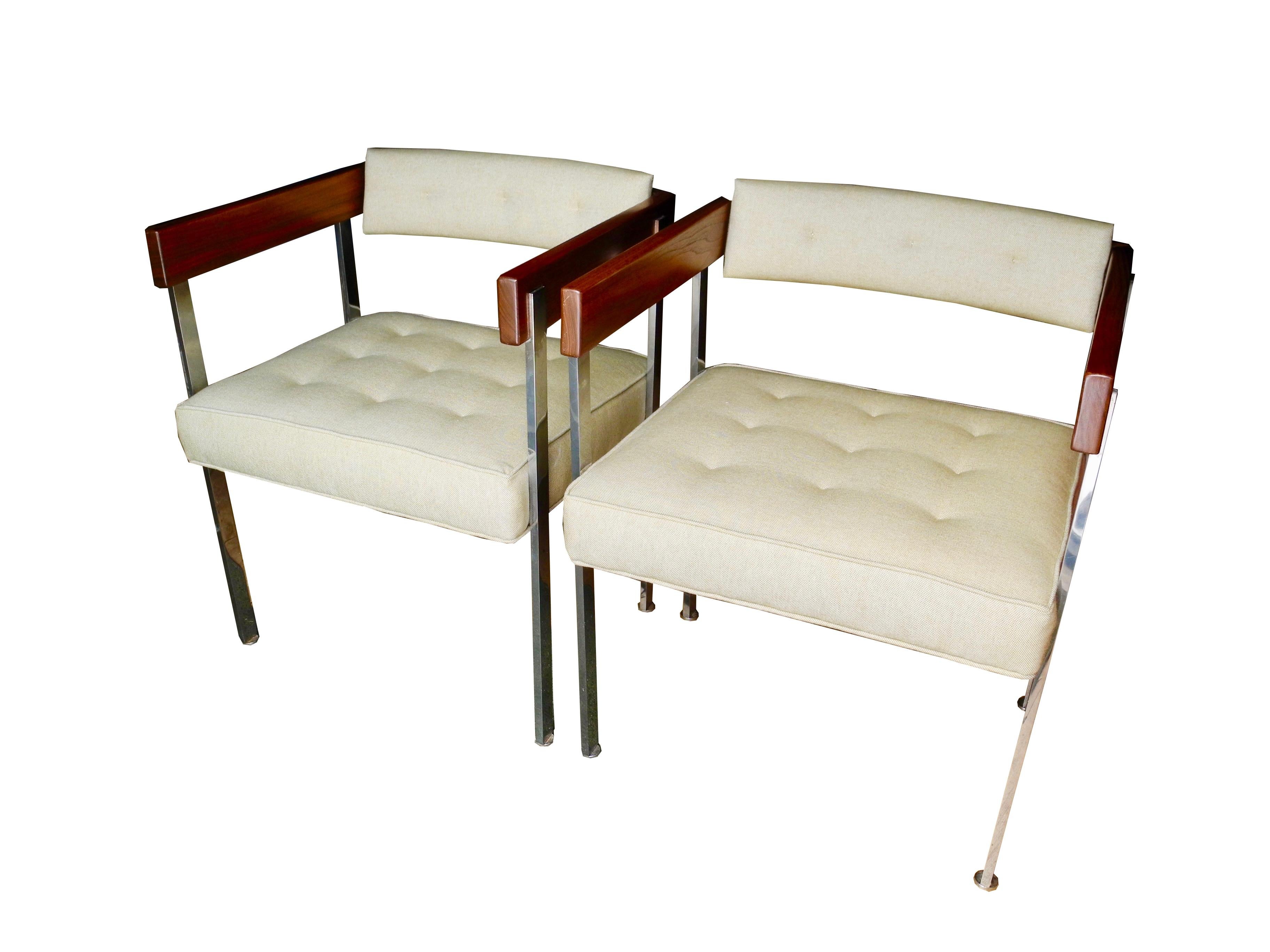 Mid-Century Modern Pull-Up/Side Upholstered Chairs by Harvey Probber For Sale 5