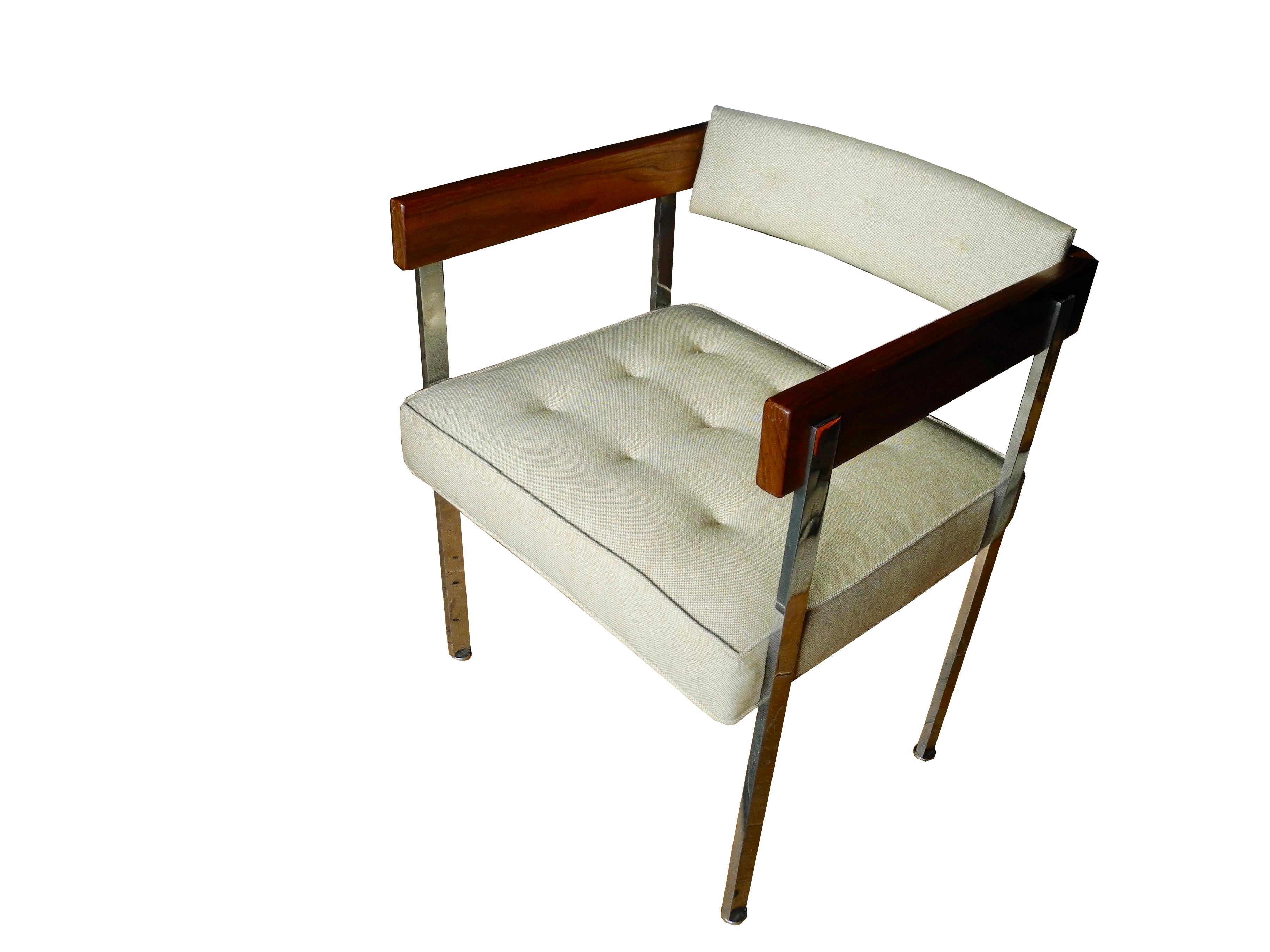 American Mid-Century Modern Pull-Up/Side Upholstered Chairs by Harvey Probber For Sale