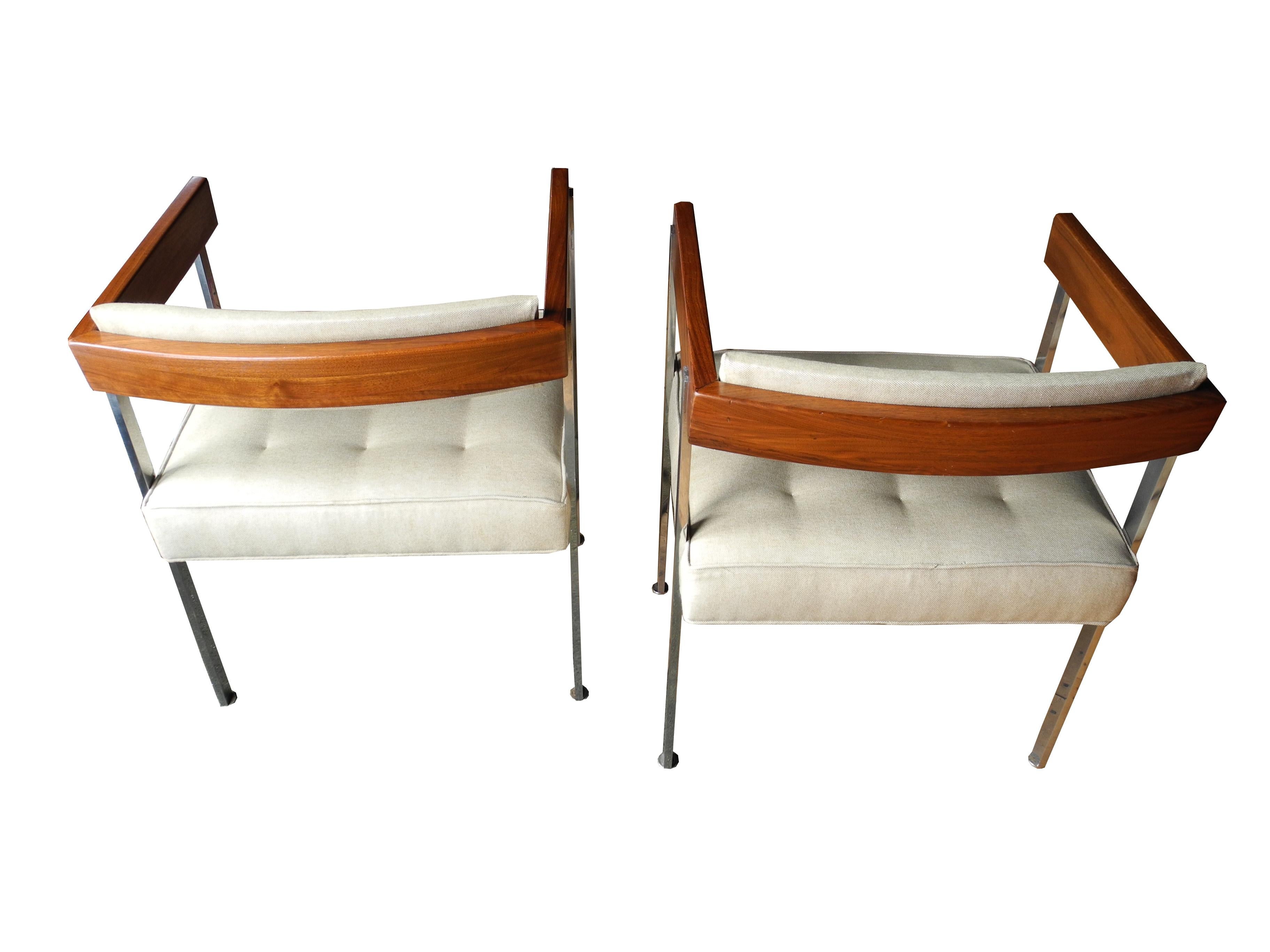 20th Century Mid-Century Modern Pull-Up/Side Upholstered Chairs by Harvey Probber For Sale