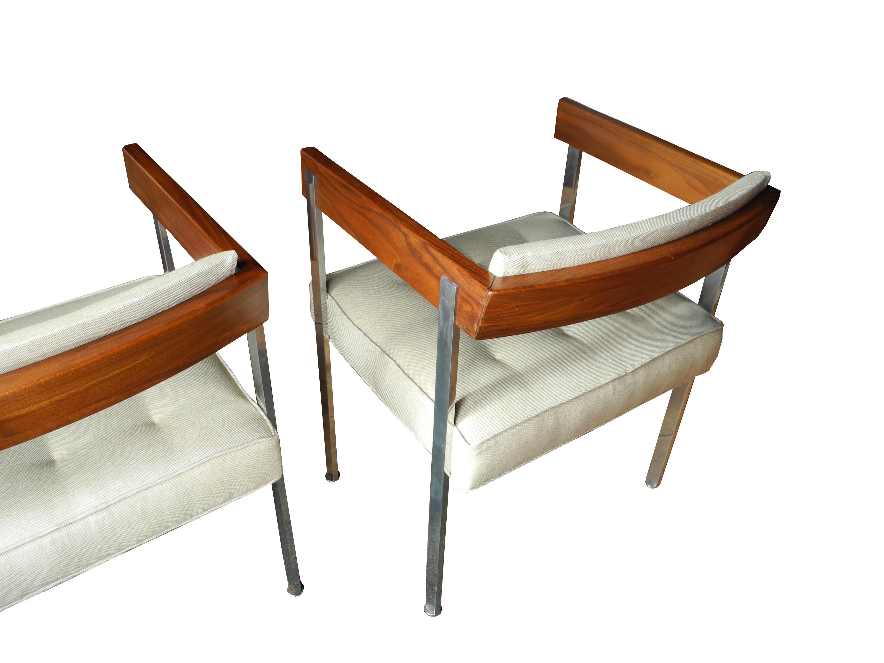 Mid-Century Modern Pull-Up/Side Upholstered Chairs by Harvey Probber For Sale 1