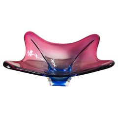 Mid-century Modern Purple/Blue Murano Glass Bowl, 1970
s, Fratelli Toso