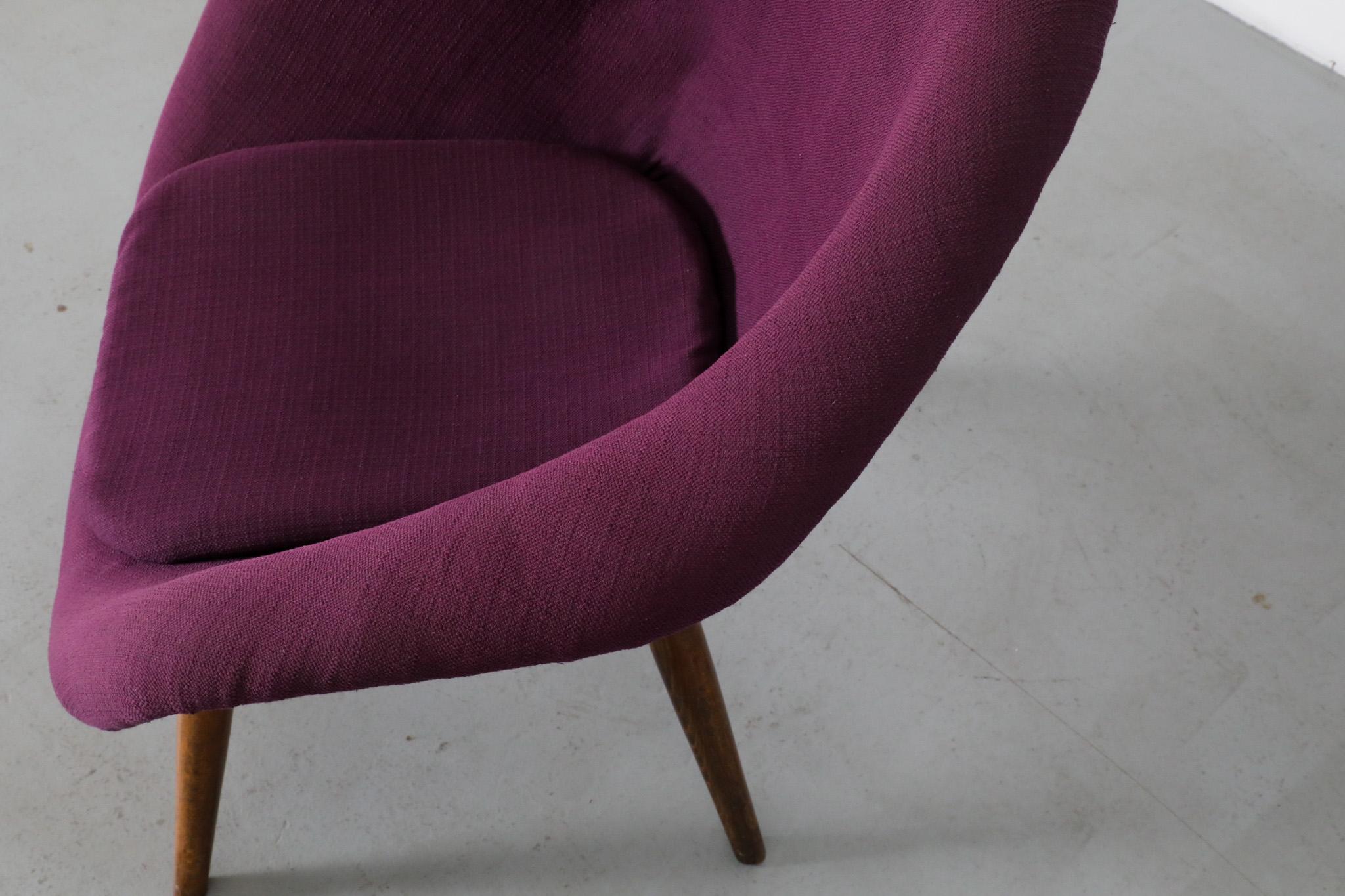Mid-Century Purple Bucket lounge Chair by Miroslav Navrátil for Vertex For Sale 4
