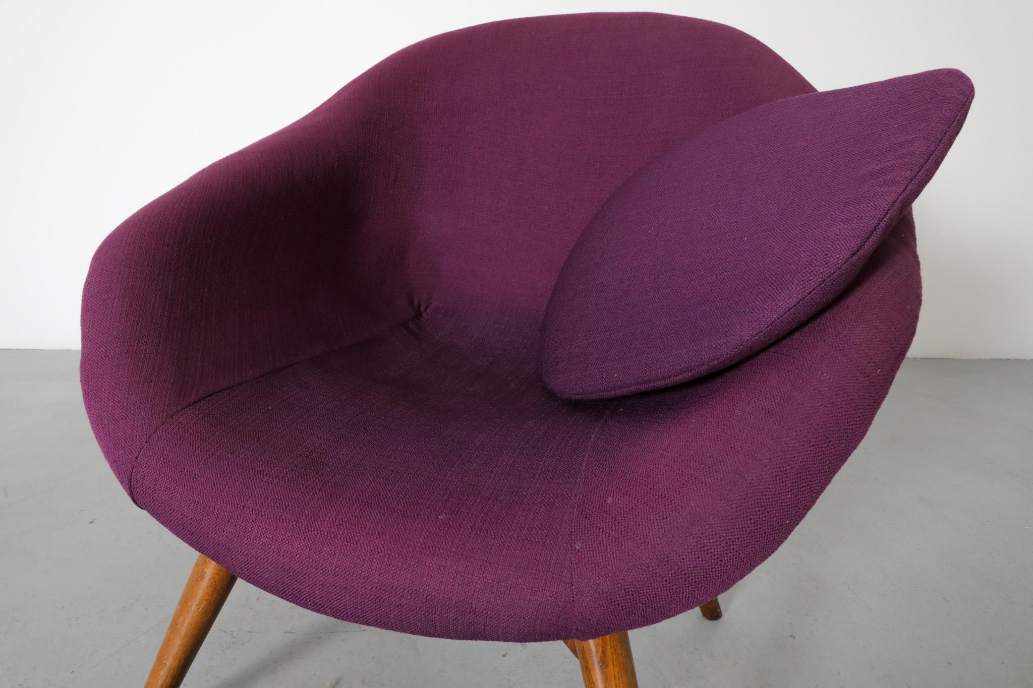 Mid-Century Purple Bucket lounge Chair by Miroslav Navrátil for Vertex For Sale 6