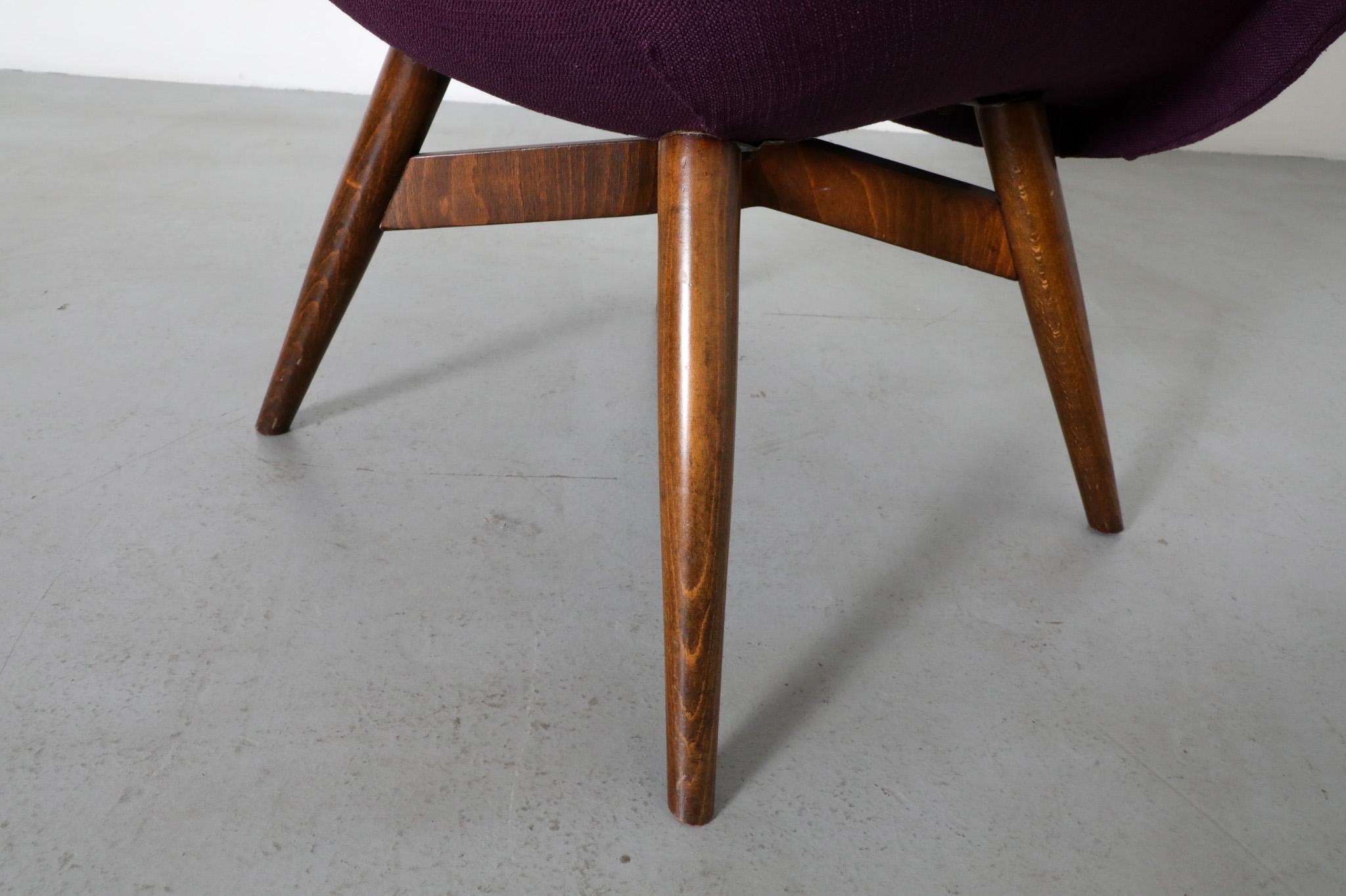 Mid-Century Purple Bucket lounge Chair by Miroslav Navrátil for Vertex For Sale 10