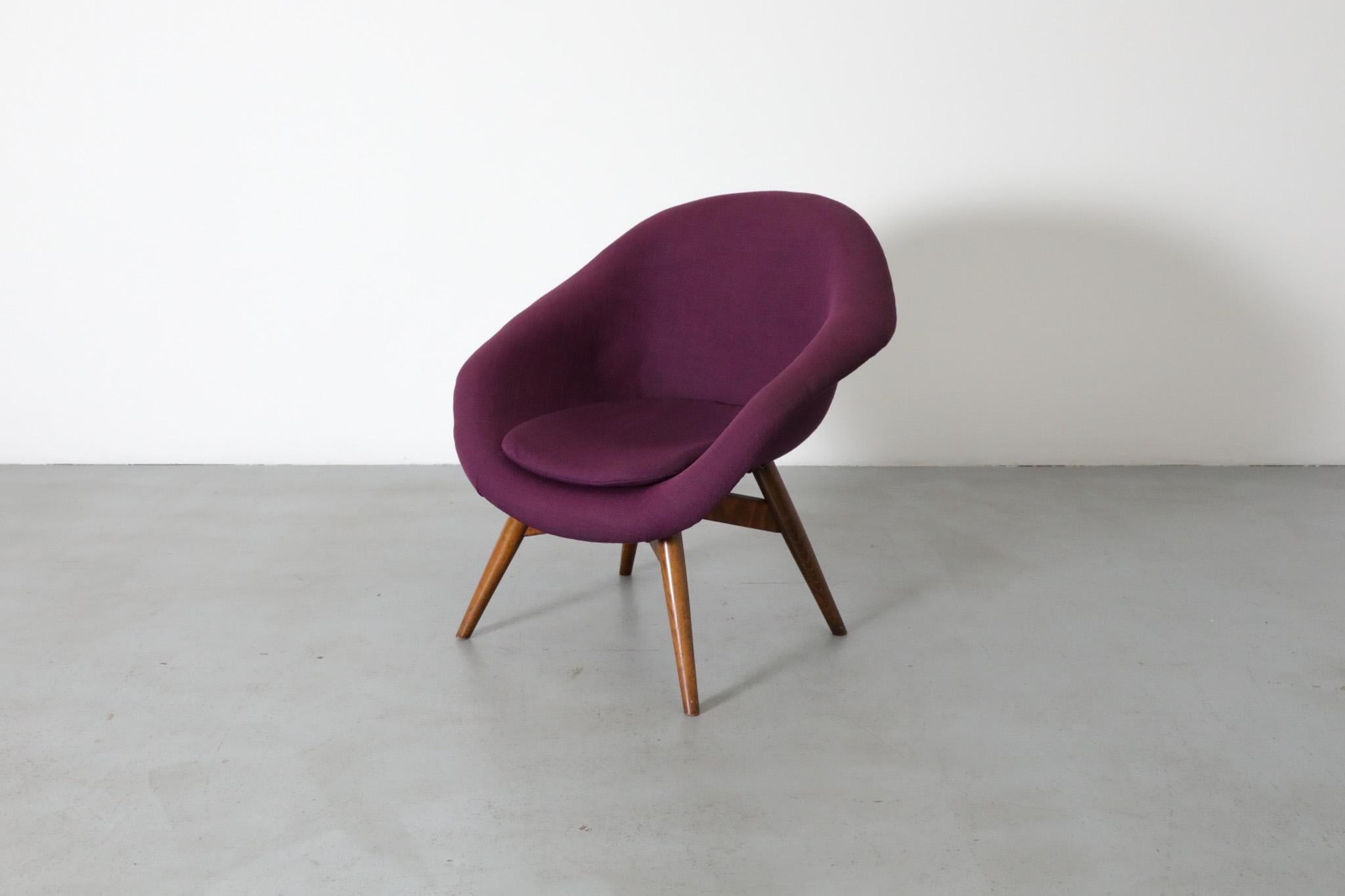 Mid-20th Century Mid-Century Purple Bucket lounge Chair by Miroslav Navrátil for Vertex For Sale
