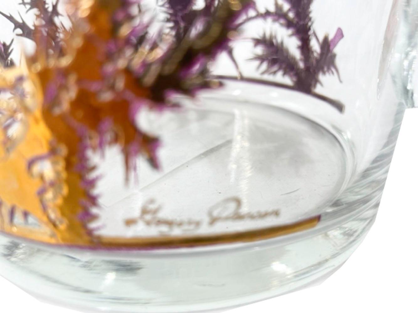 Mid-Century Modern Lila Emaille und 22k Gold Barkrug von Mid-Century Duncan im Zustand „Gut“ im Angebot in Nantucket, MA