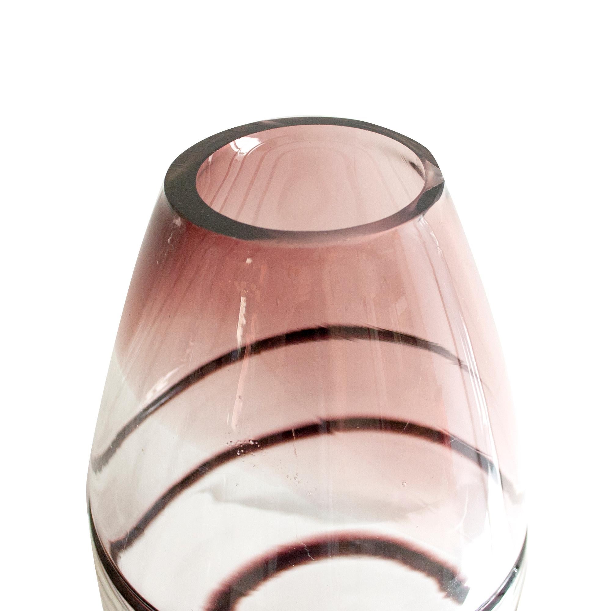 Hand-Crafted Mid-Century Modern Purple Murano Glass Vase, Italy, 1960 For Sale