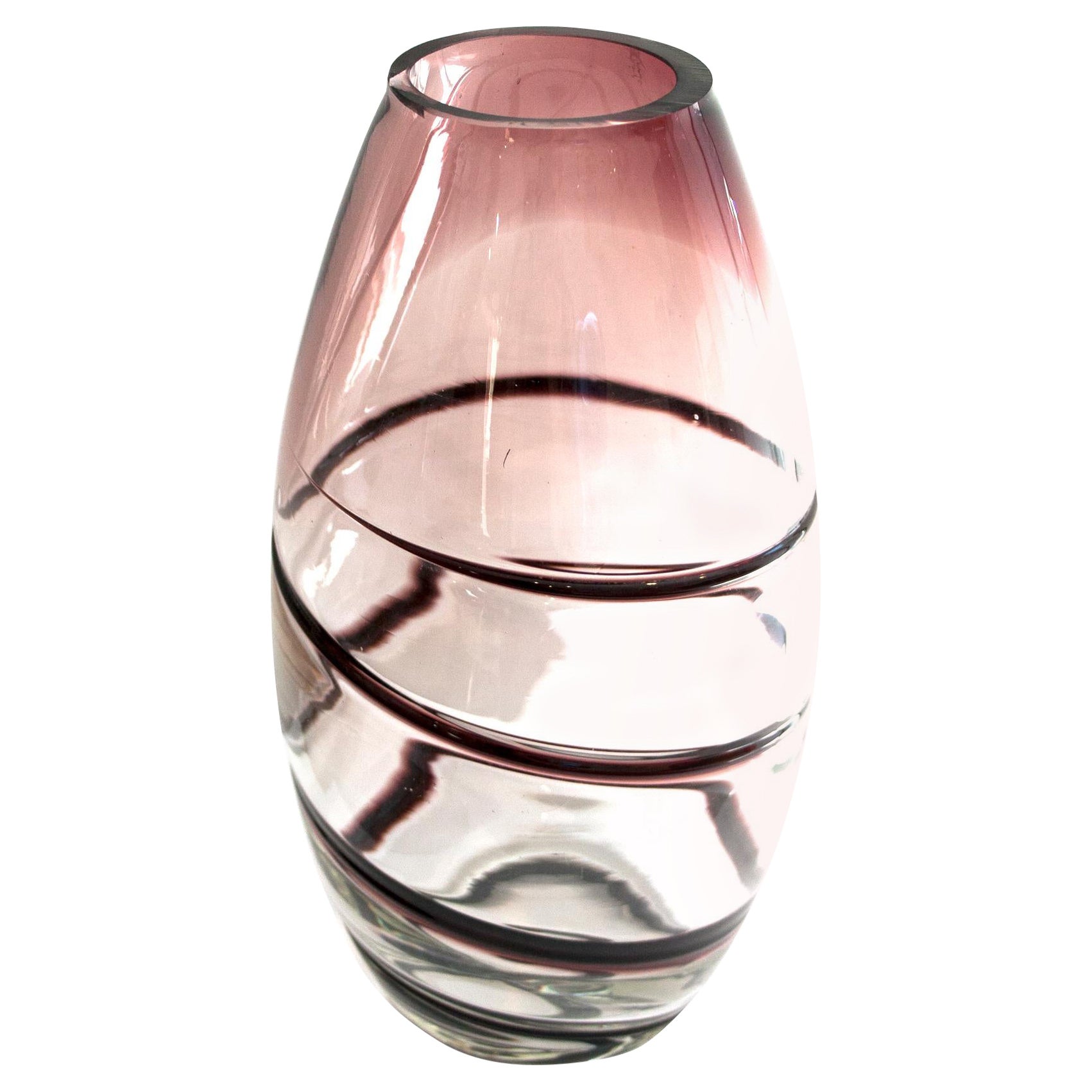 Vaso moderno di metà secolo in vetro di Murano viola, Italia, 1960