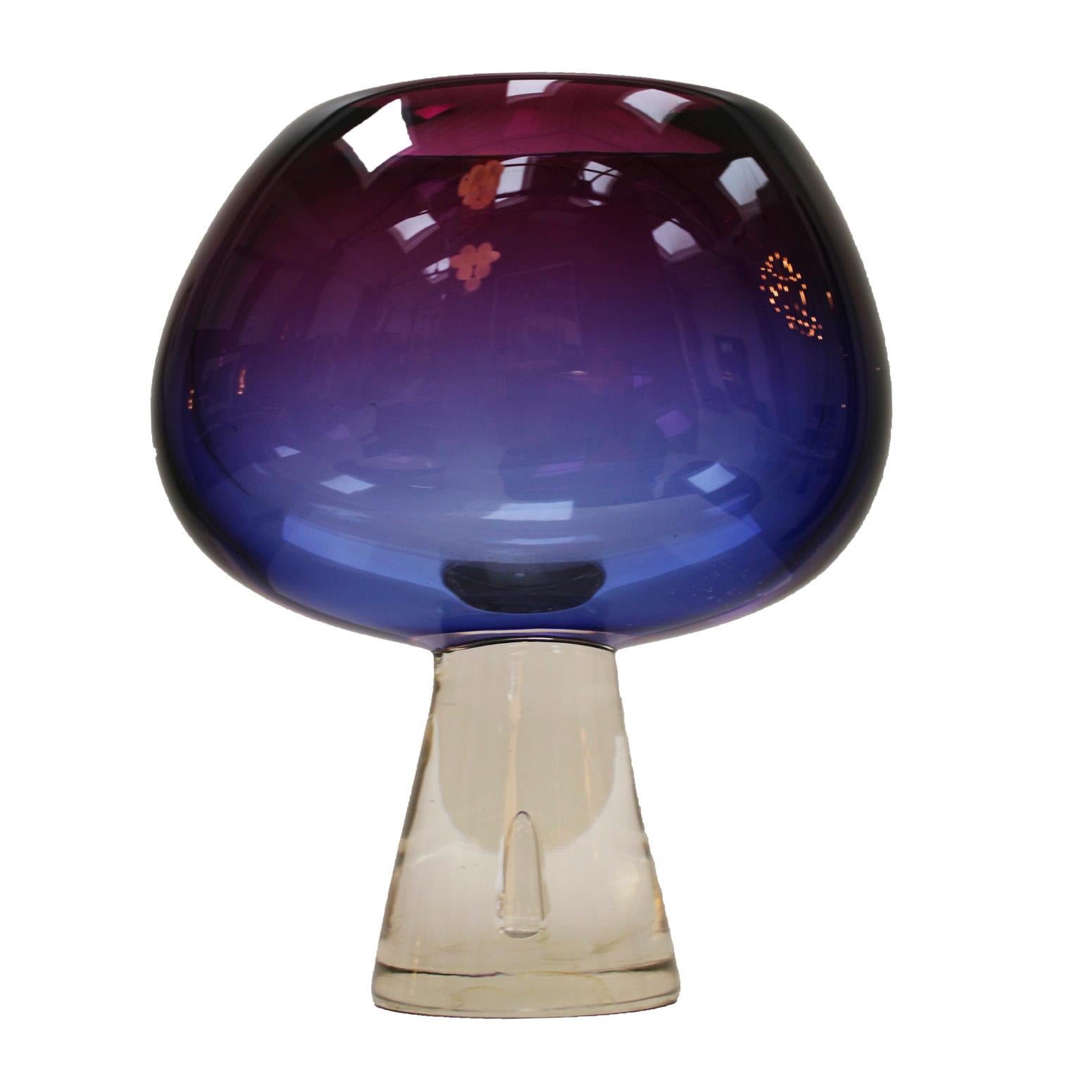 Italian Mid-Century Modern Purple Sommerso Murano Glass Vase by Flavio Poli 1950 For Sale