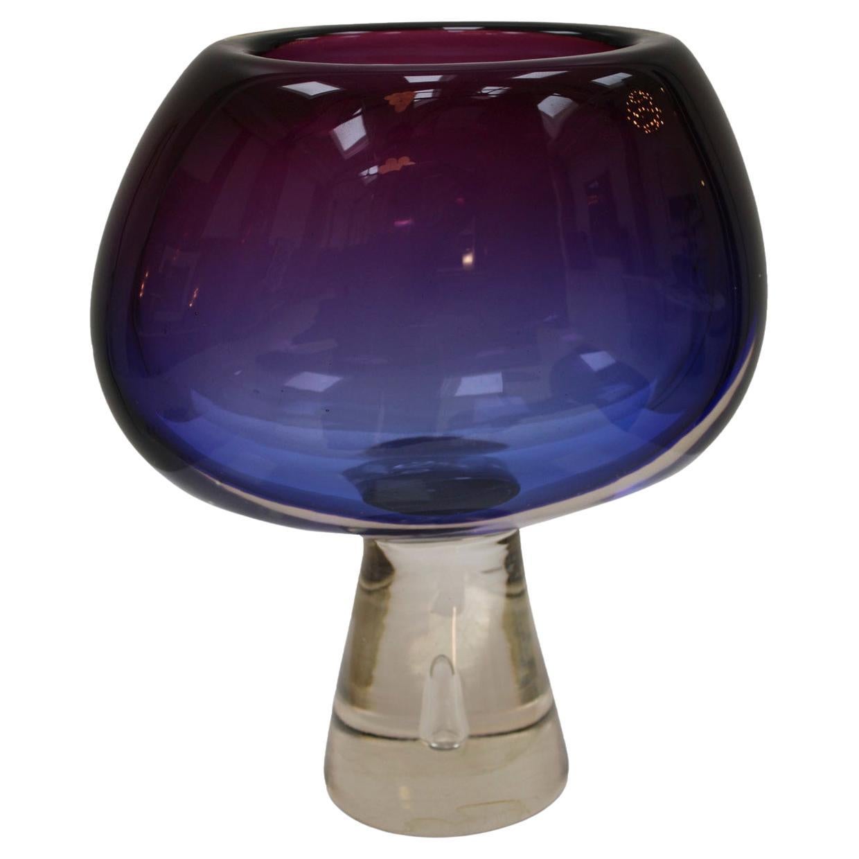 Mid-Century Modern Purple Sommerso Murano Glass Vase by Flavio Poli 1950 For Sale