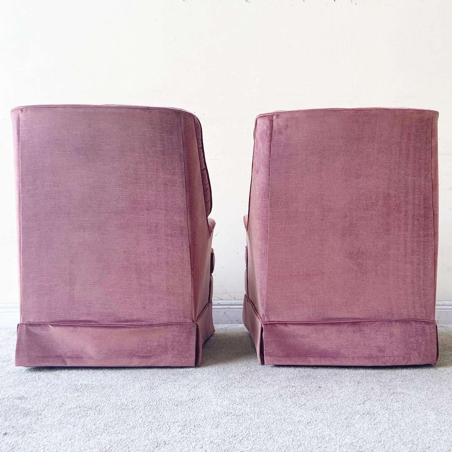 pink swivel chairs
