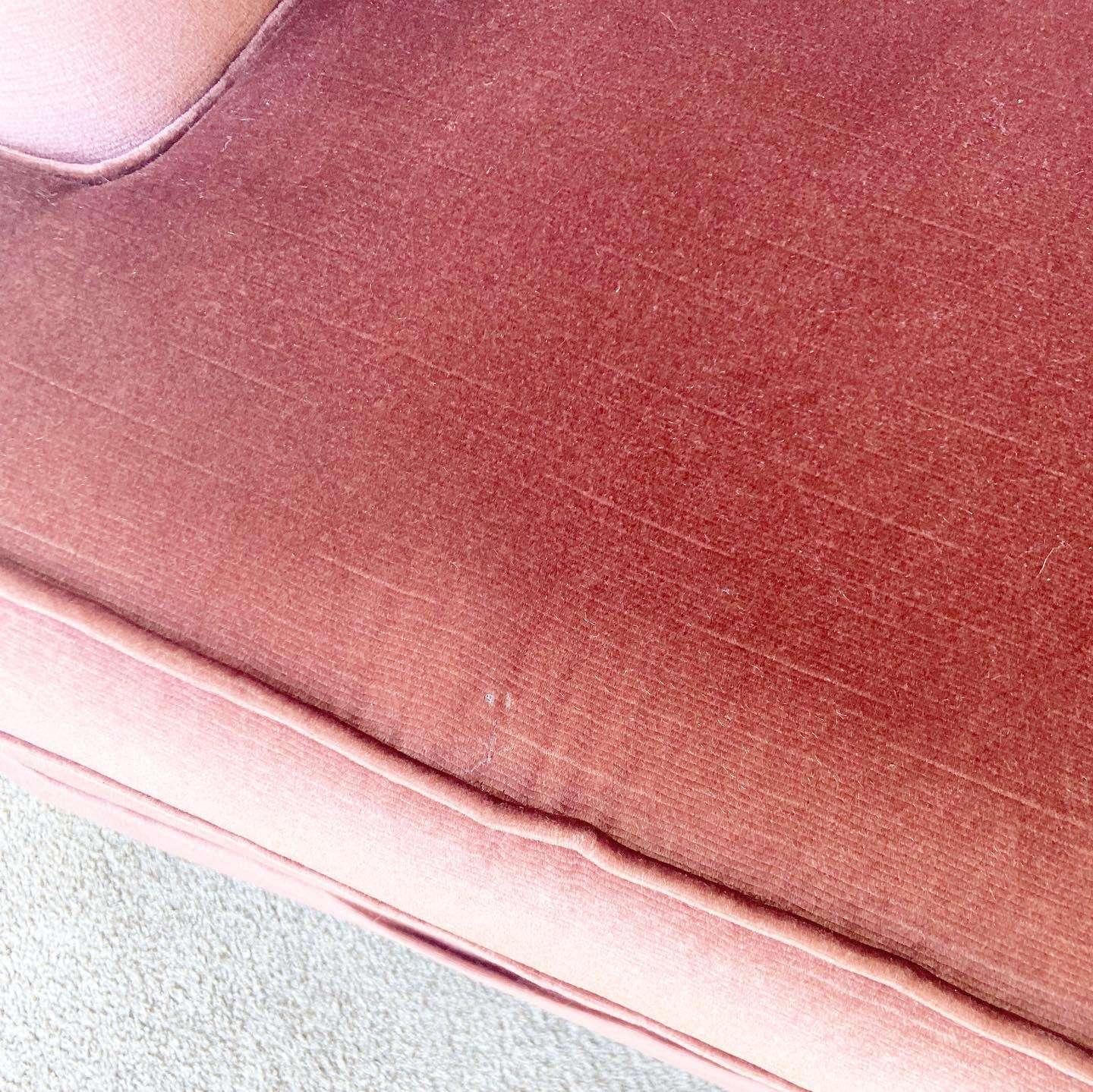 Late 20th Century Mid Century Modern Purple Tufted Swivel Lounge Chairs by Sears - a Pair