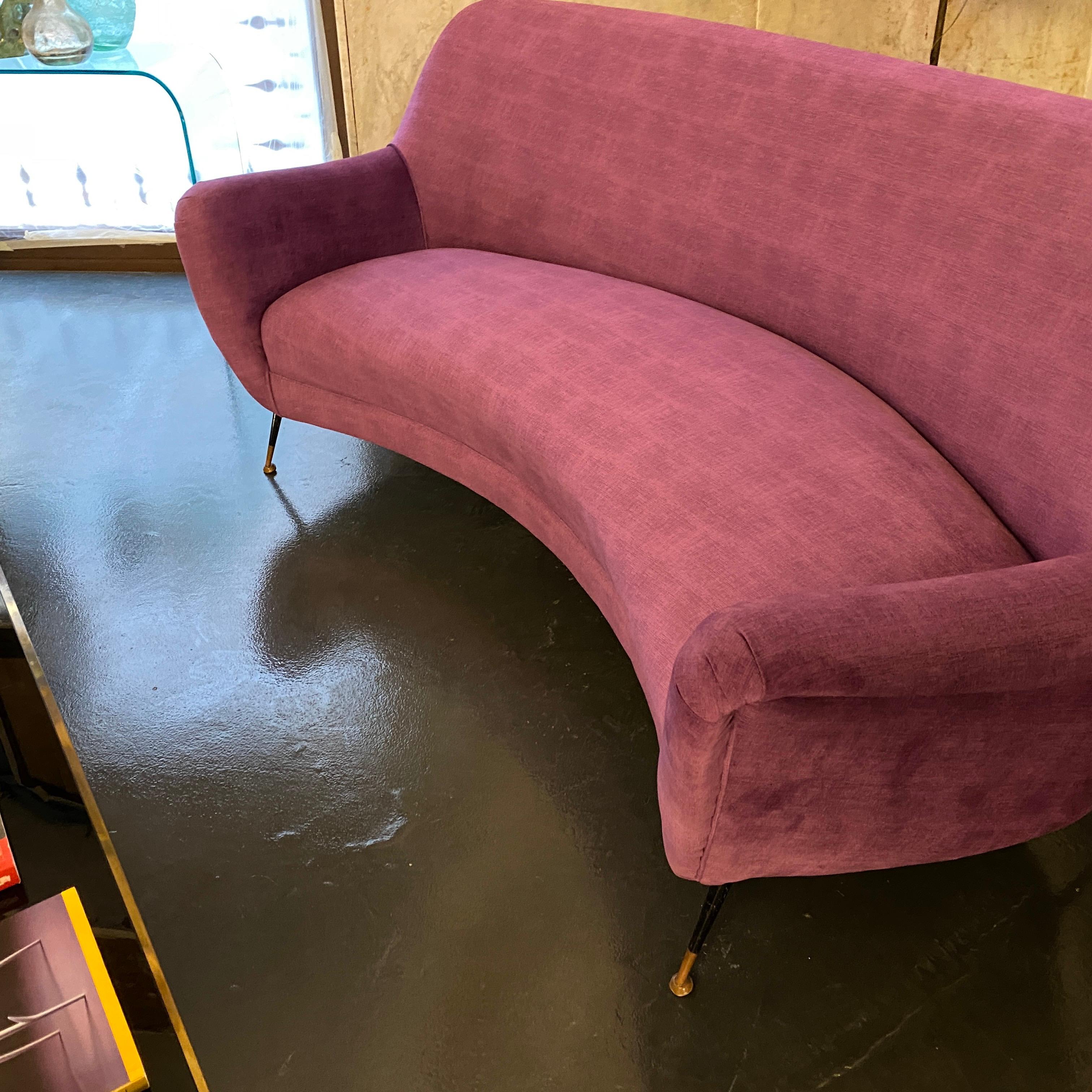 mid century curved couch