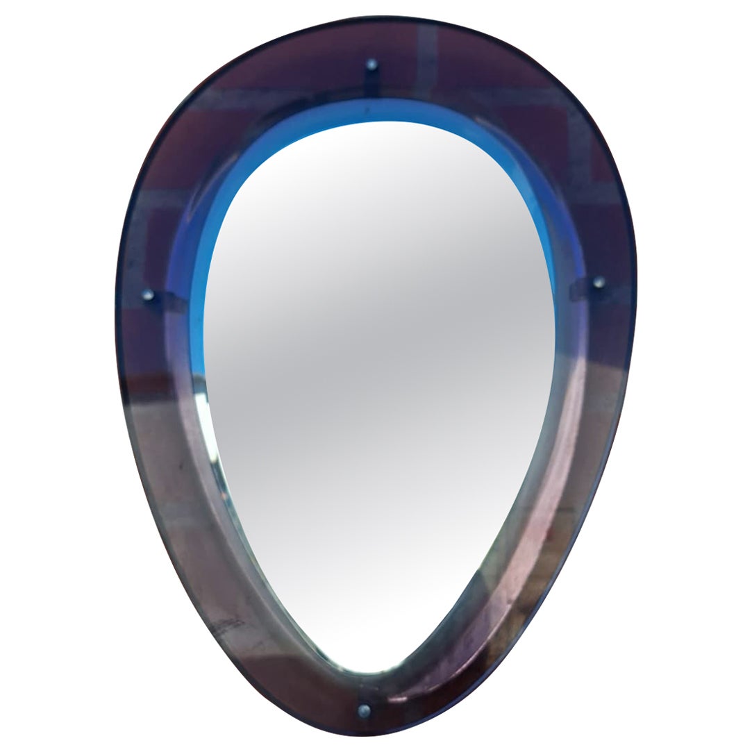 Mid-Century Modern Purple Wall Mirror, Italy, 1970s For Sale