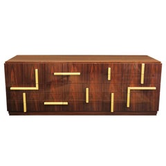 Mid-Century Modern Puzzle Sideboard in Rosewood with Parchment Handles