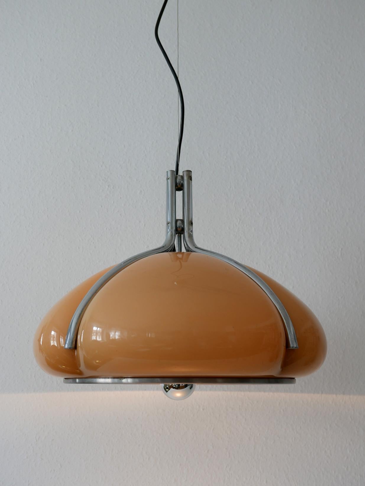 Milieu du XXe siècle Lampe pendante Quadrifoglio moderne du milieu du siècle par Harvey Guzzini:: années 1960:: Italie