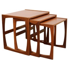 Mid-Century Modern Quadrille Teak Nesting Tables Side Tables by G Plan