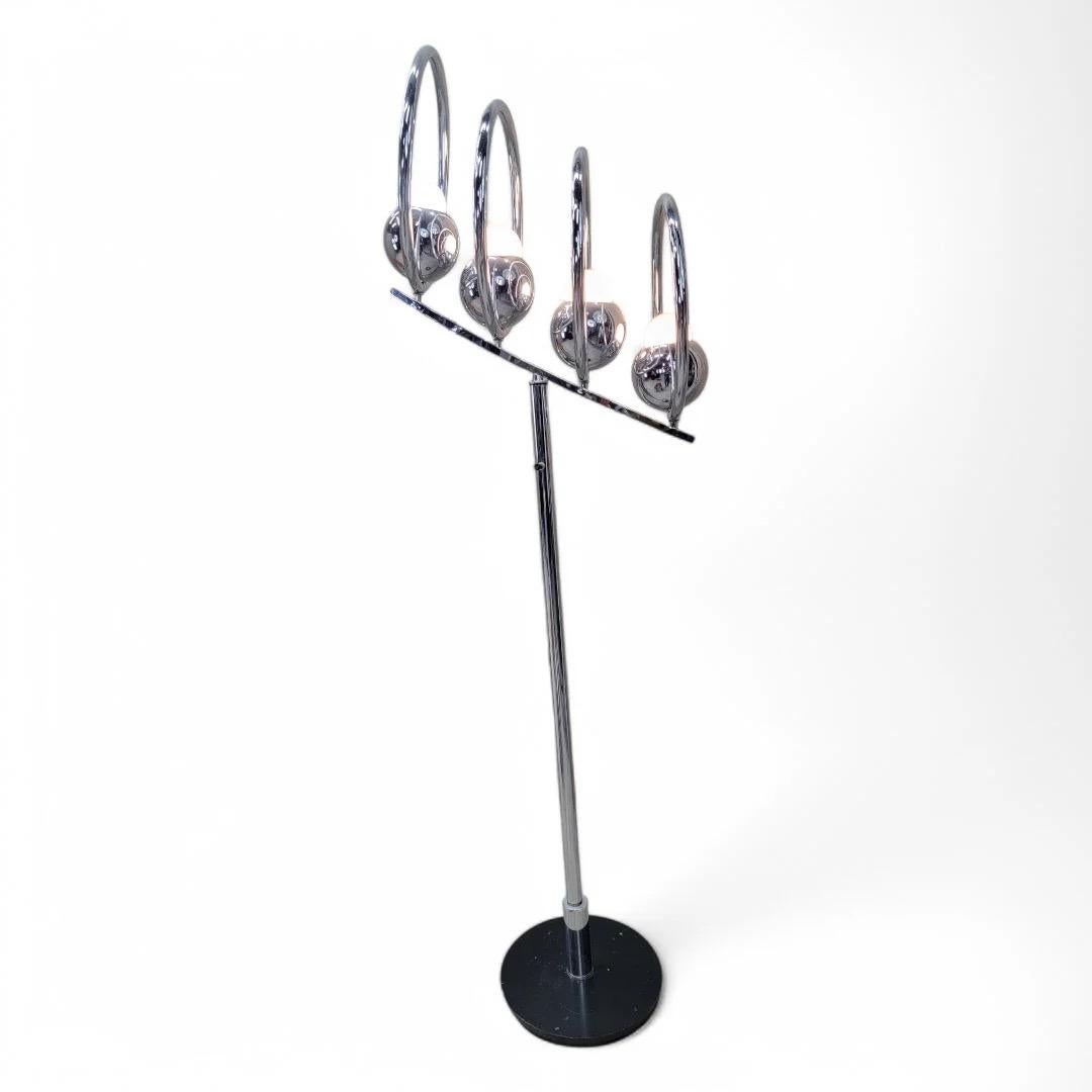 Mid-Century Modern Mid Century Modern Quadruple Stack Chrome Eyeball Floor Lamp For Sale
