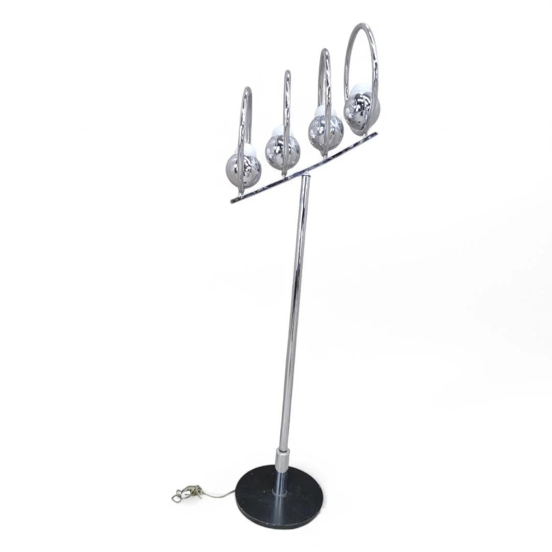 Unknown Mid Century Modern Quadruple Stack Chrome Eyeball Floor Lamp For Sale