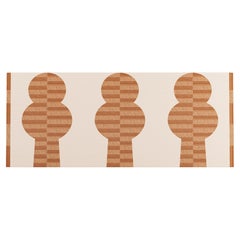 Cabecero de cama de matrimonio moderno de mediados de siglo Marquetería geométrica Madera blanca y beige
