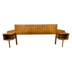 Mid-Century Modern Queen Size Headboard w/Nightstands