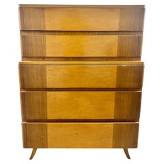 Cassettone a 5 cassetti in acero R-Way Birdseye, stile metà secolo moderno