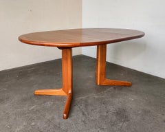 Mid-Century Modern Racetrack Teak Expandable Dining Table, 1970s