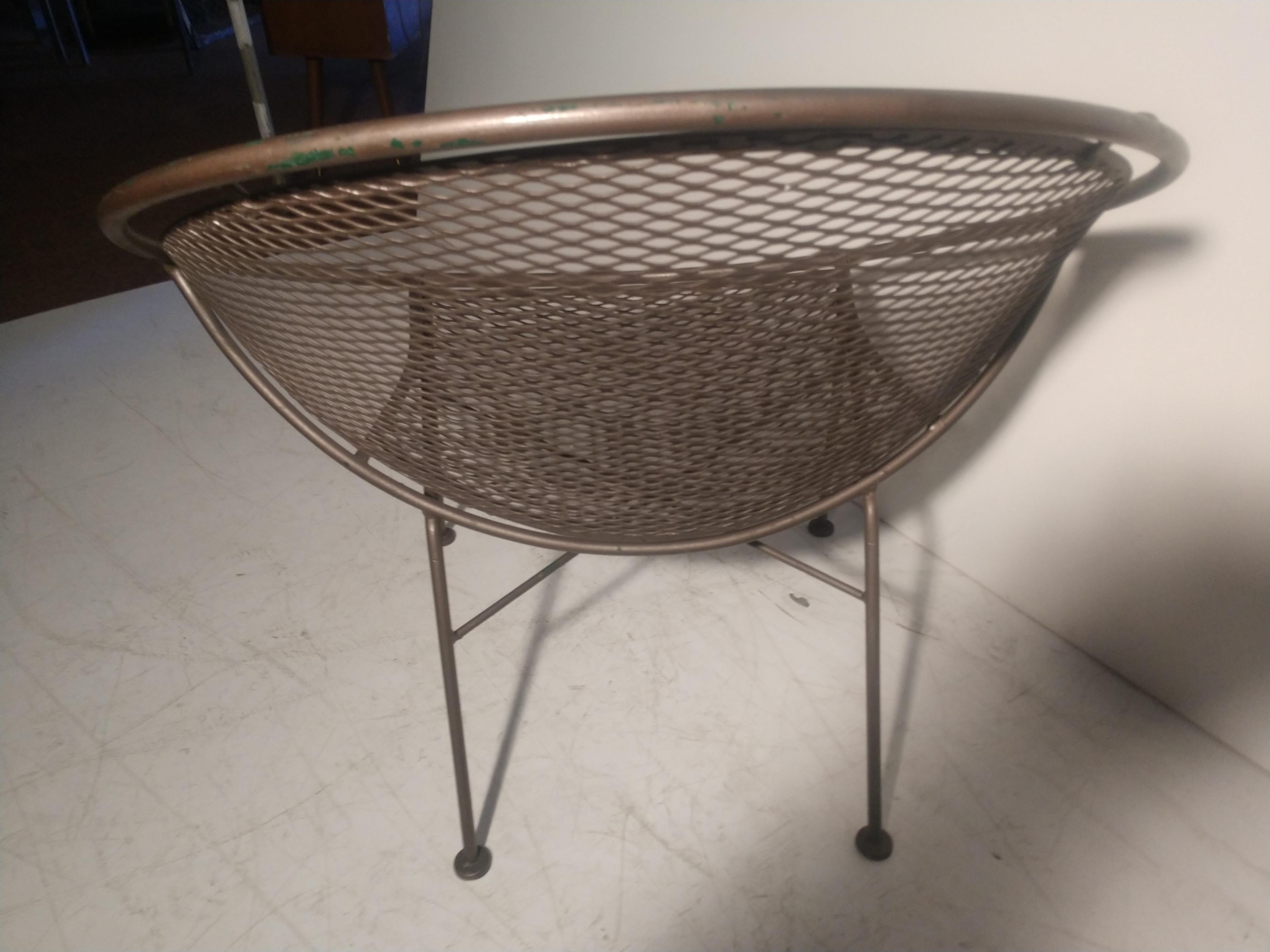 Welded Mid-Century Modern Radar Saucer Lounge Chair Maurizio Tempestini John Salterini