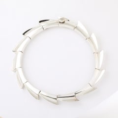 Strahlende, bewegliche Spiral-Halskette im Mid-Century-Modern-Stil aus Sterlingsilber