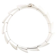 Strahlende, bewegliche Spiral-Halskette im Mid-Century-Modern-Stil aus Sterlingsilber