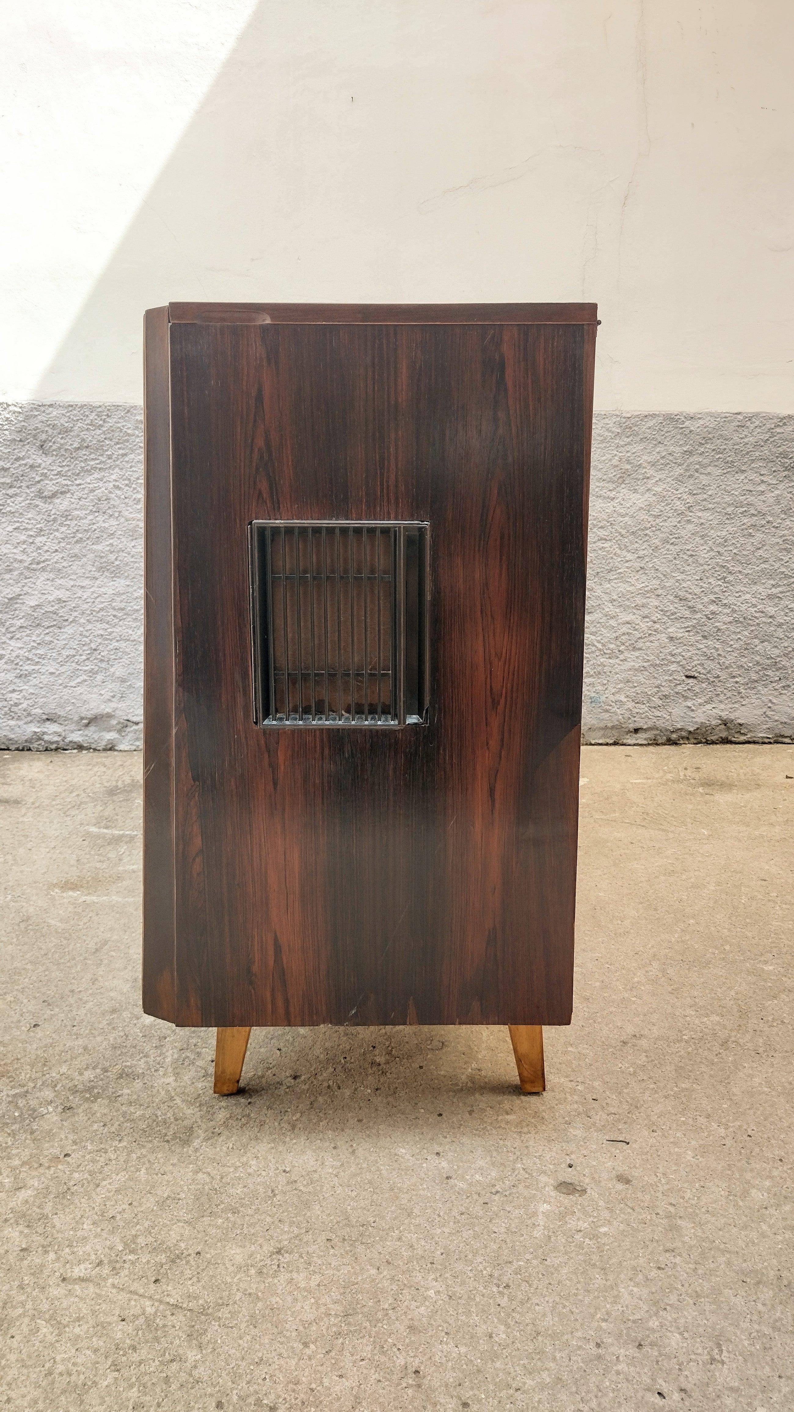 Veneer Mid-Century Modern Radio Victrola Telefunken in Rosewood 'Does Not Work'