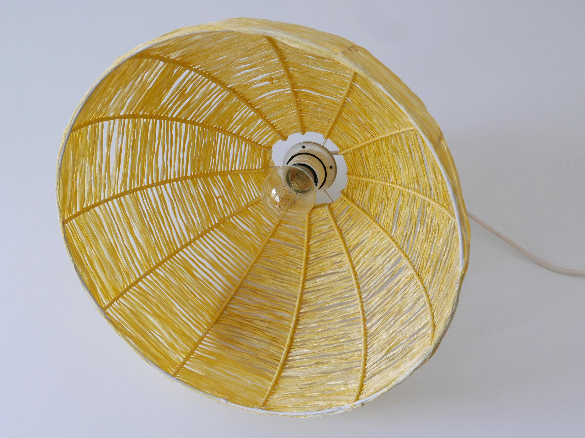 Mid-Century Modern Raffia Bast Pendant Lamp or Hanging Light Germany 1970s For Sale 13